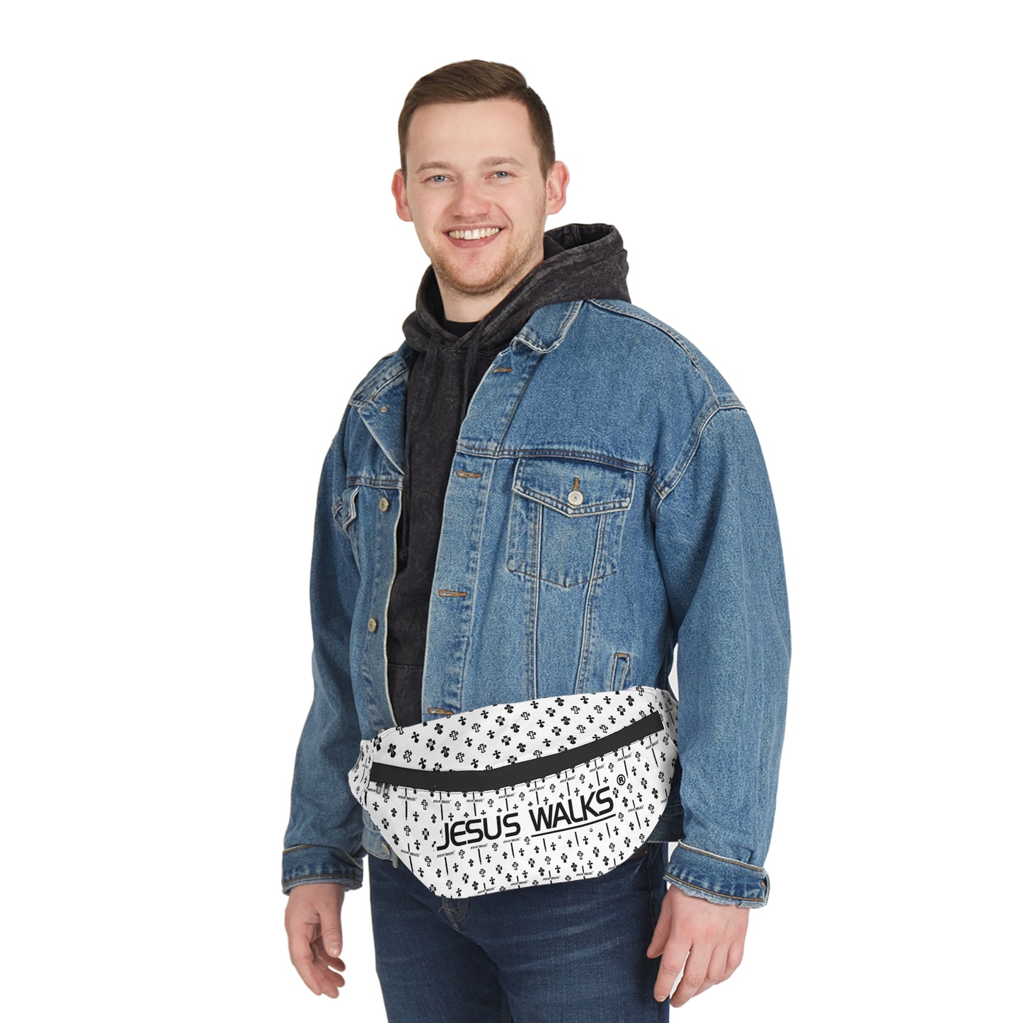Jesus Walks Large Cross Body Bag - Trendy, Versatile, Designer for Everyday Use