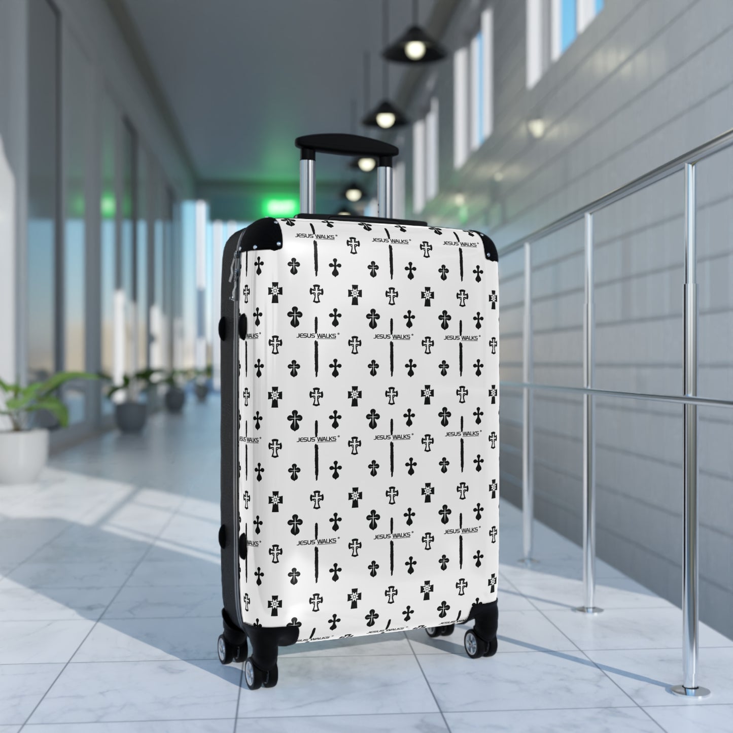 JESUS WALKS Designer Hard Shell Suitcase | Luggage for Travel & Purpose