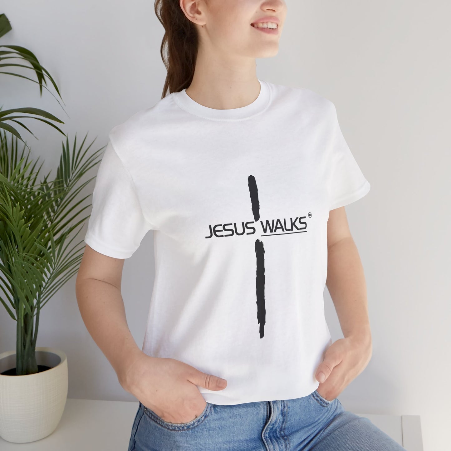 Jesus Walks Unisex Short Sleeve Big Cross Tee