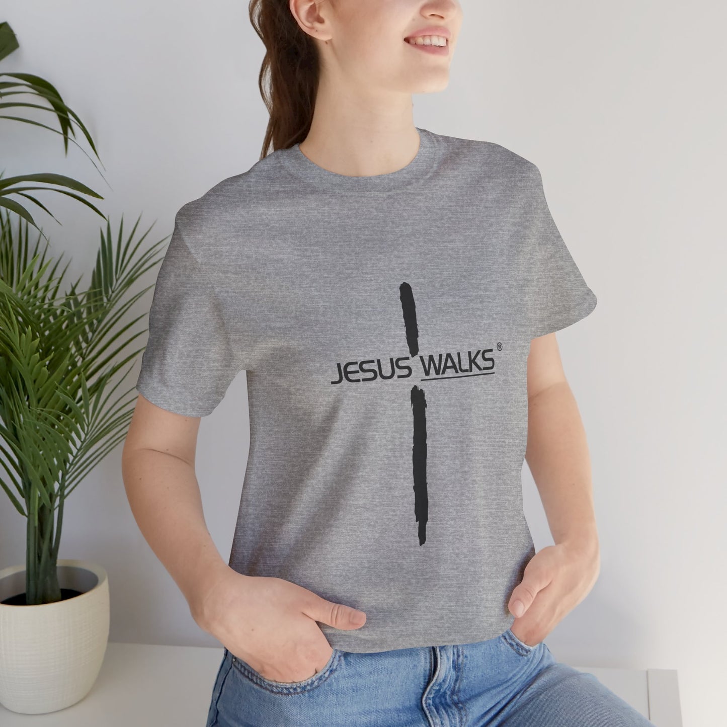Jesus Walks Unisex Short Sleeve Big Cross Tee