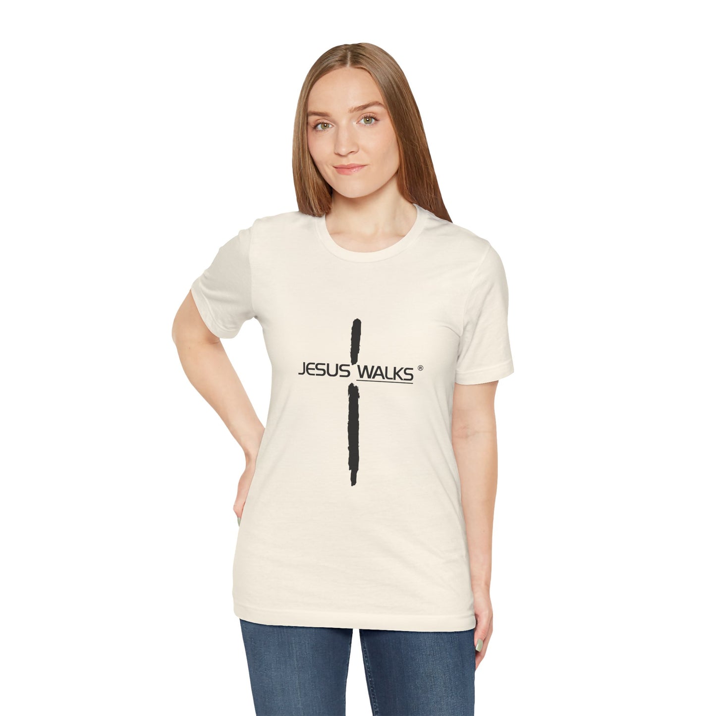 Jesus Walks Unisex Short Sleeve Big Cross Tee