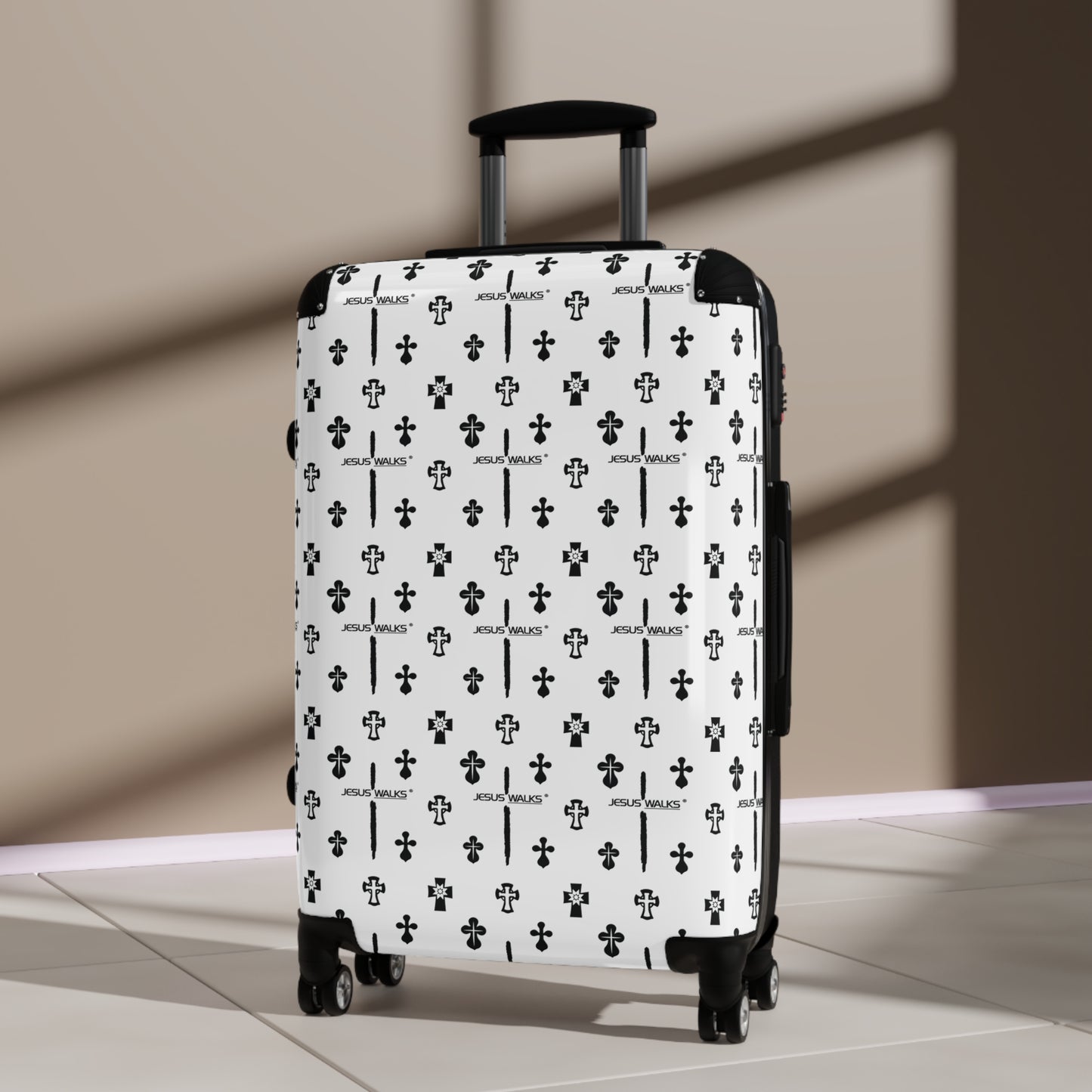 JESUS WALKS Designer Hard Shell Suitcase | Luggage for Travel & Purpose