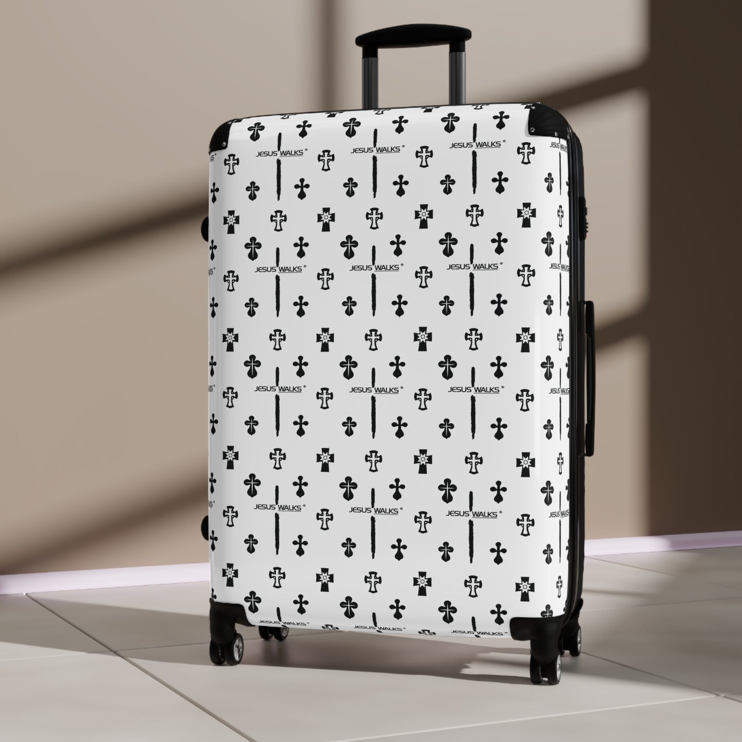JESUS WALKS Designer Hard Shell Suitcase | Luggage for Travel & Purpose