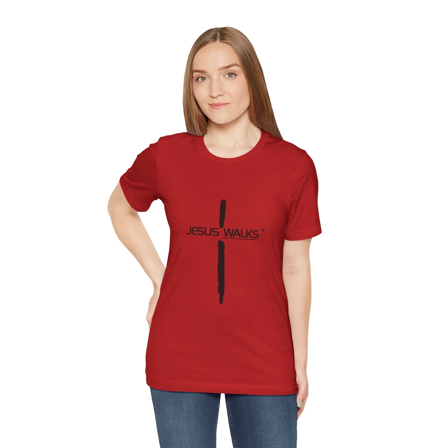 Jesus Walks Unisex Short Sleeve Big Cross Tee