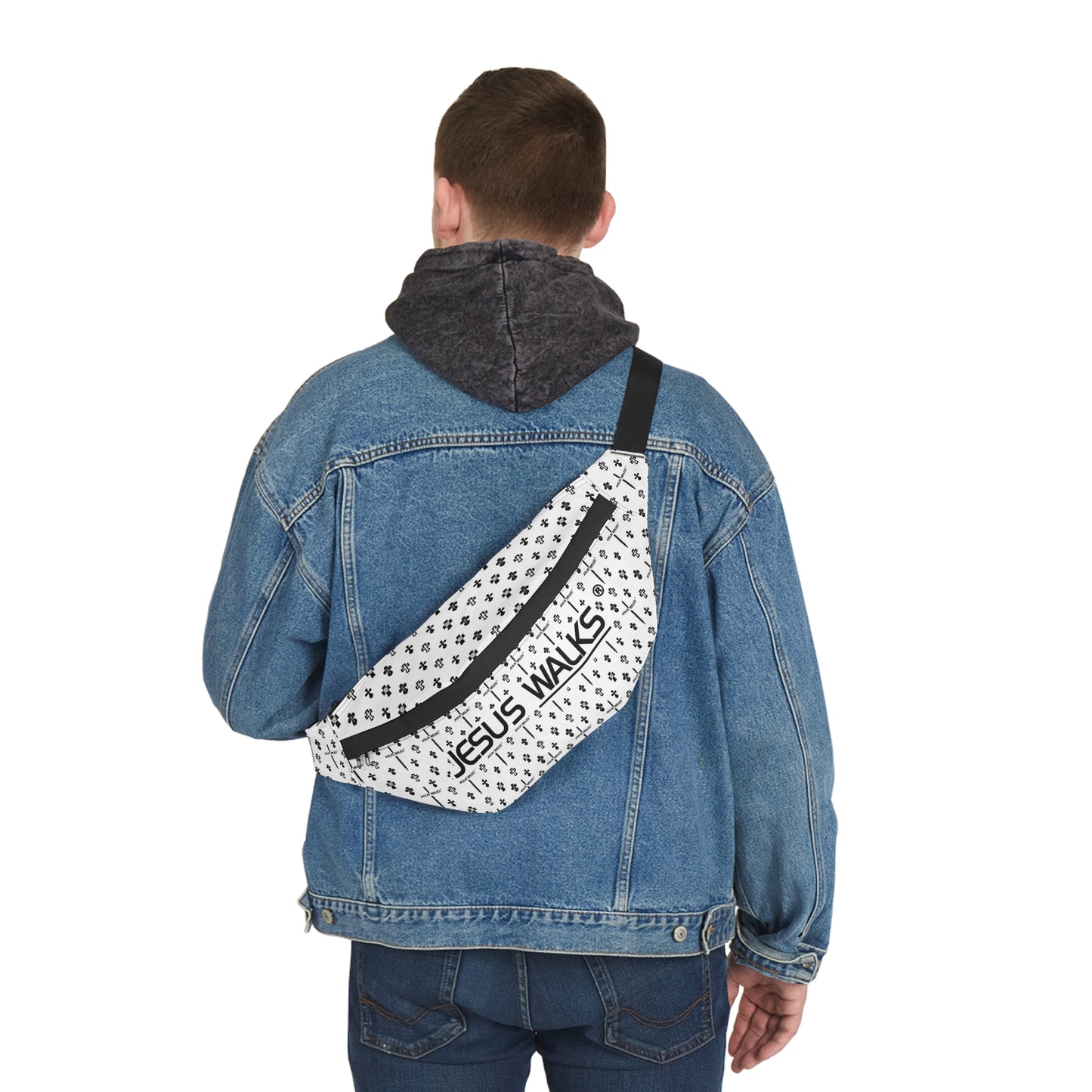 Jesus Walks Large Cross Body Bag - Trendy, Versatile, Designer for Everyday Use