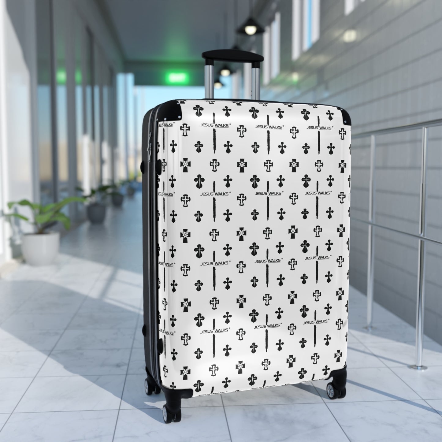 JESUS WALKS Designer Hard Shell Suitcase | Luggage for Travel & Purpose