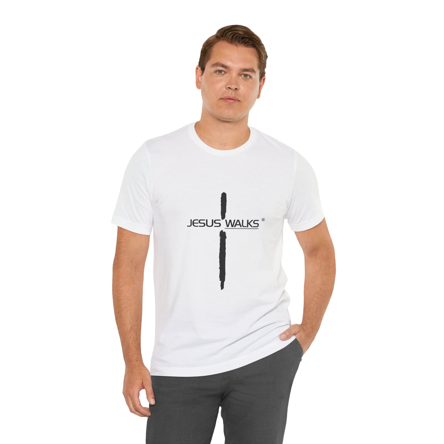 Jesus Walks Unisex Short Sleeve Big Cross Tee