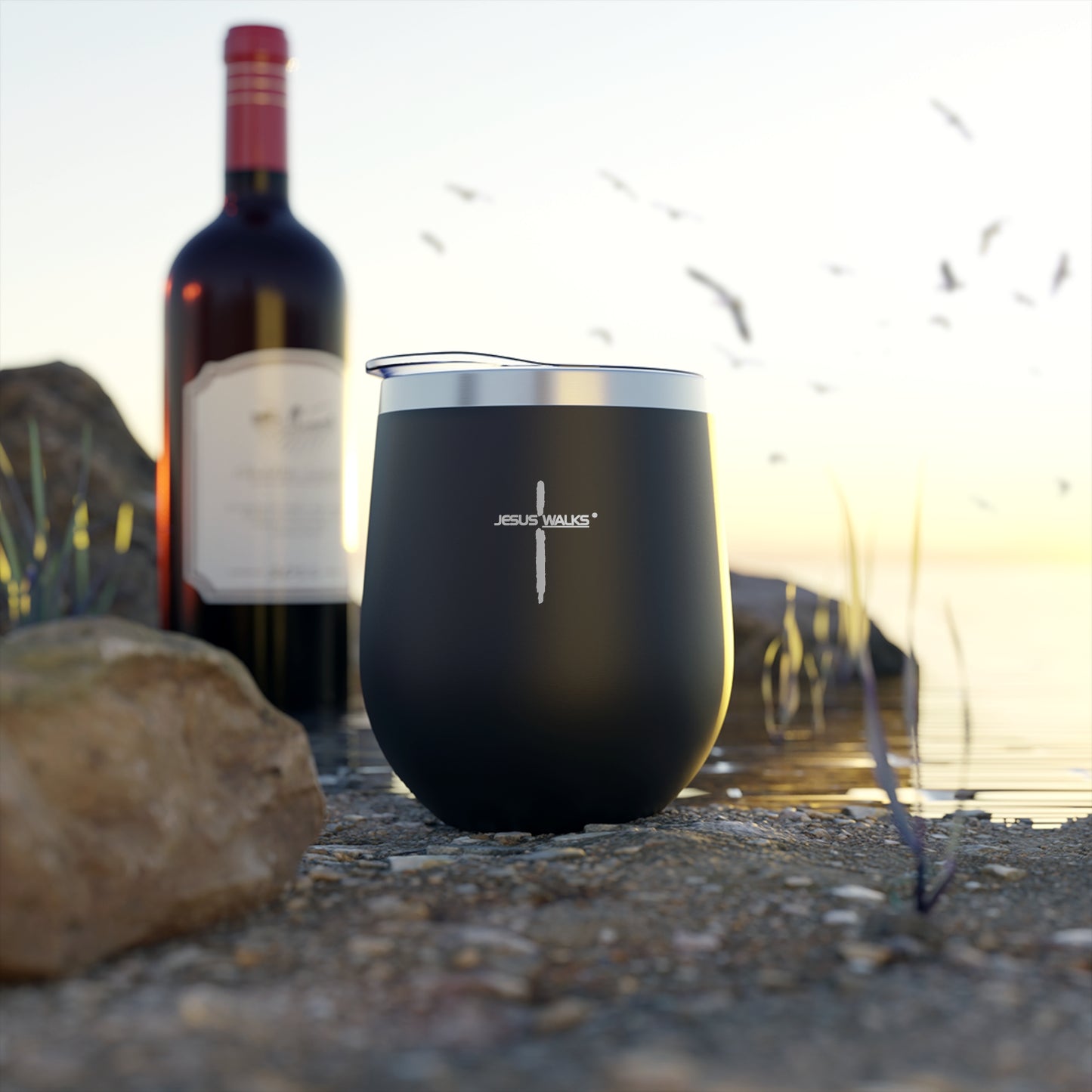 Jesus Walks Copper Vacuum Insulated Cup, 12oz