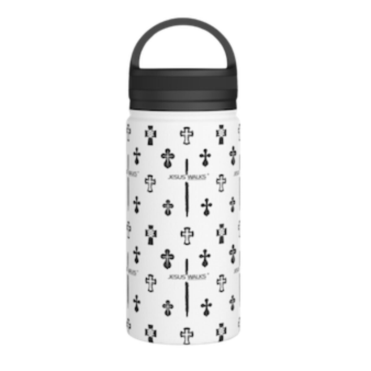 Jesus Walks® Designer Stainless Steel Water Bottle, Handle Lid