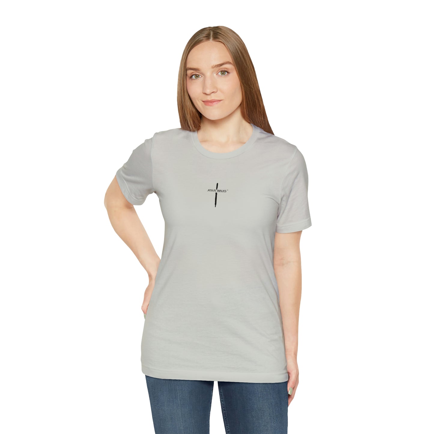 Jesus Walks Center Cross Short Sleeve Tee