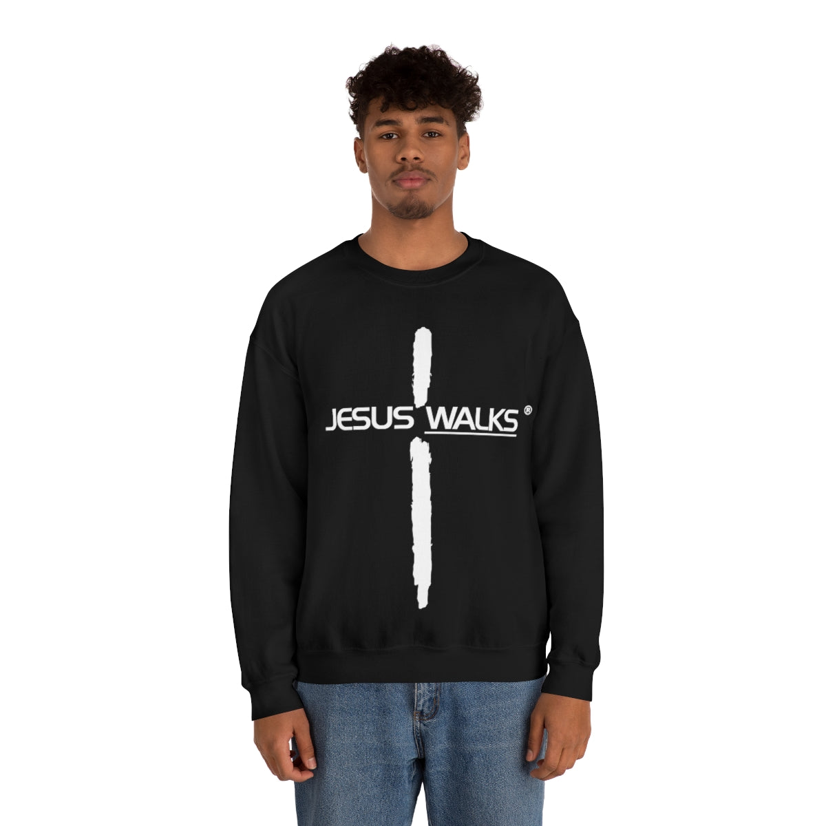 Jesus Walks Unisex Heavy Blend™ Crewneck Sweatshirt