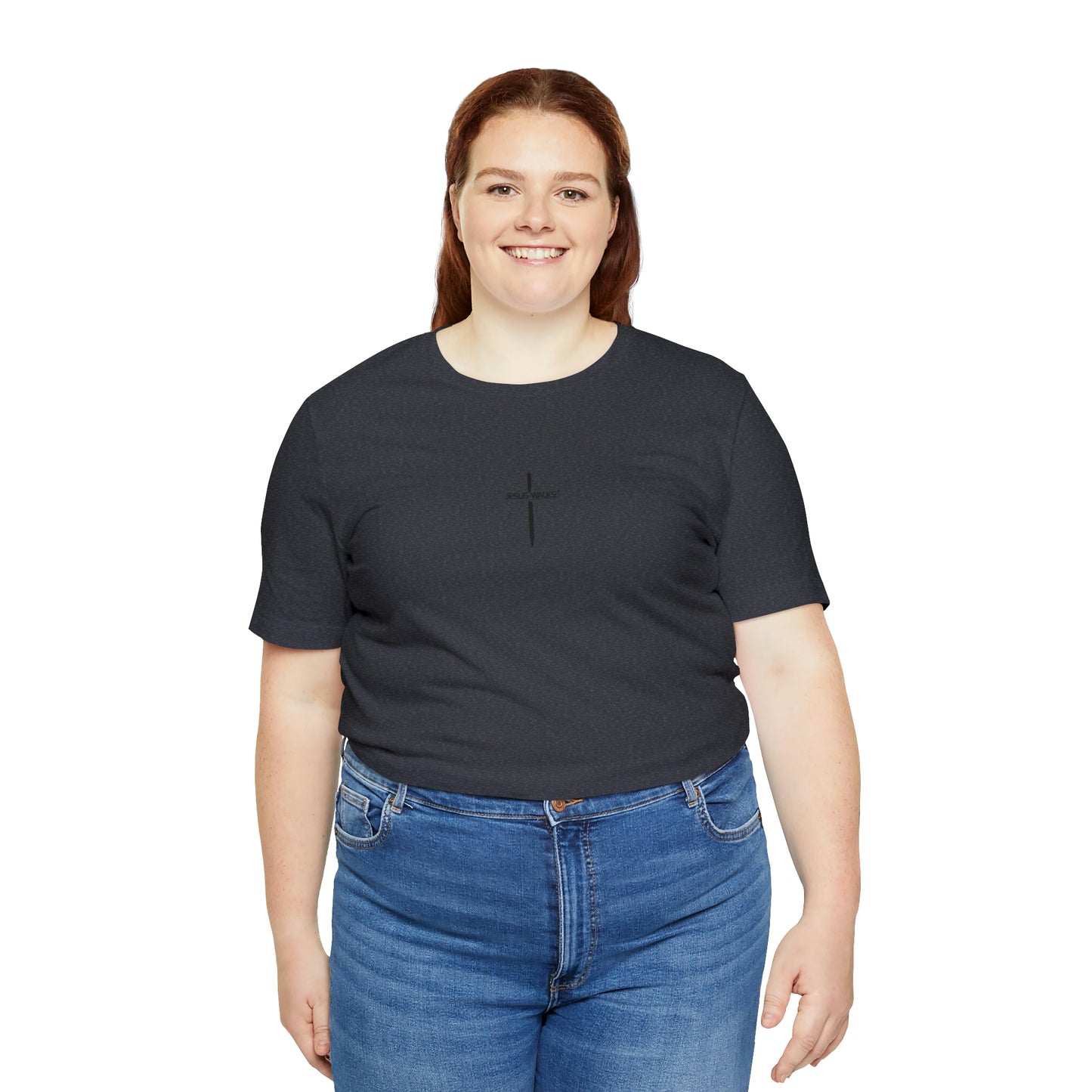 Jesus Walks Center Cross Short Sleeve Tee