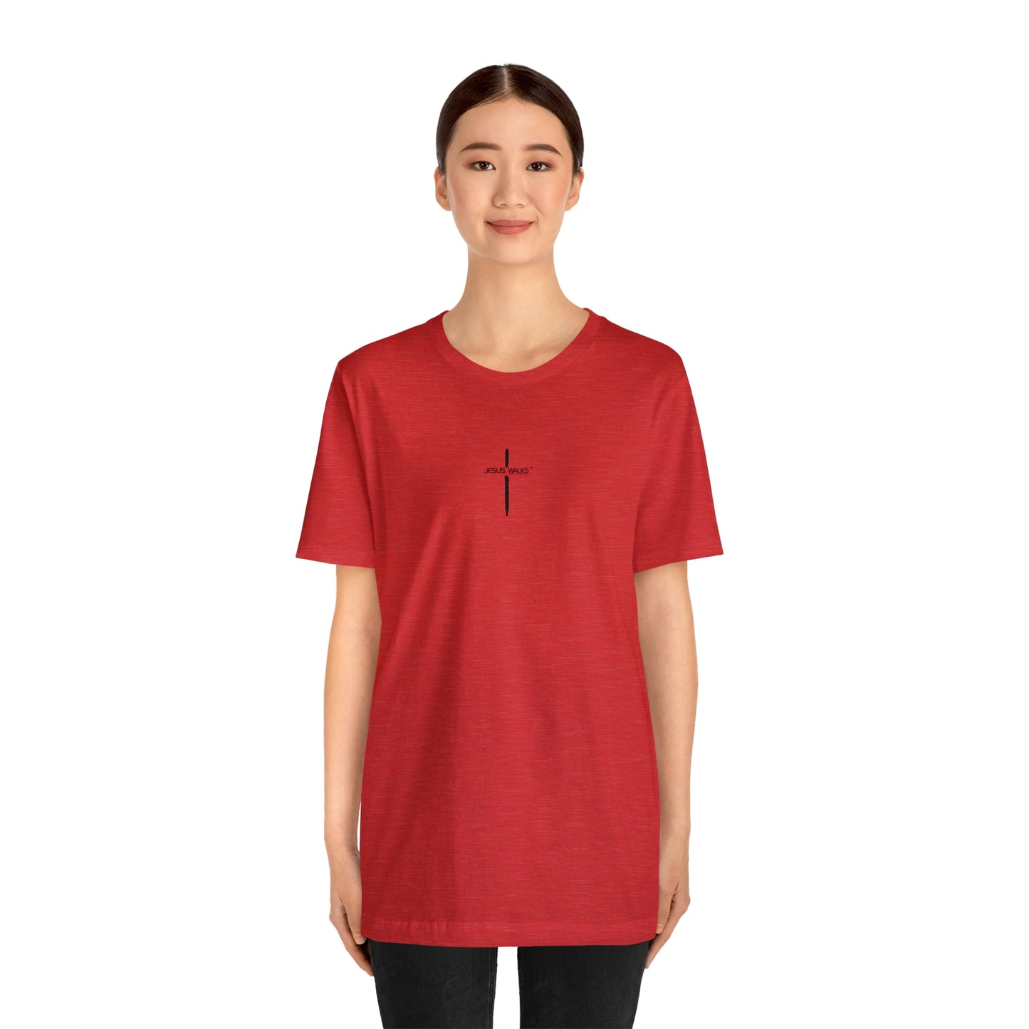 Jesus Walks Center Cross Short Sleeve Tee