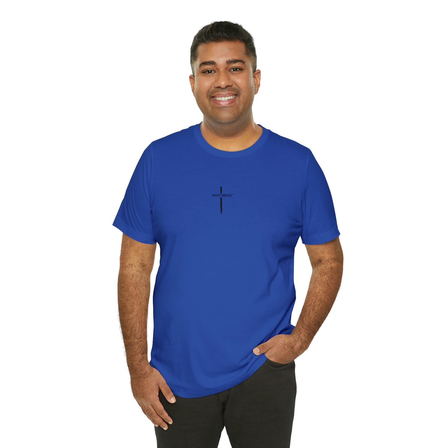 Jesus Walks Center Cross Short Sleeve Tee