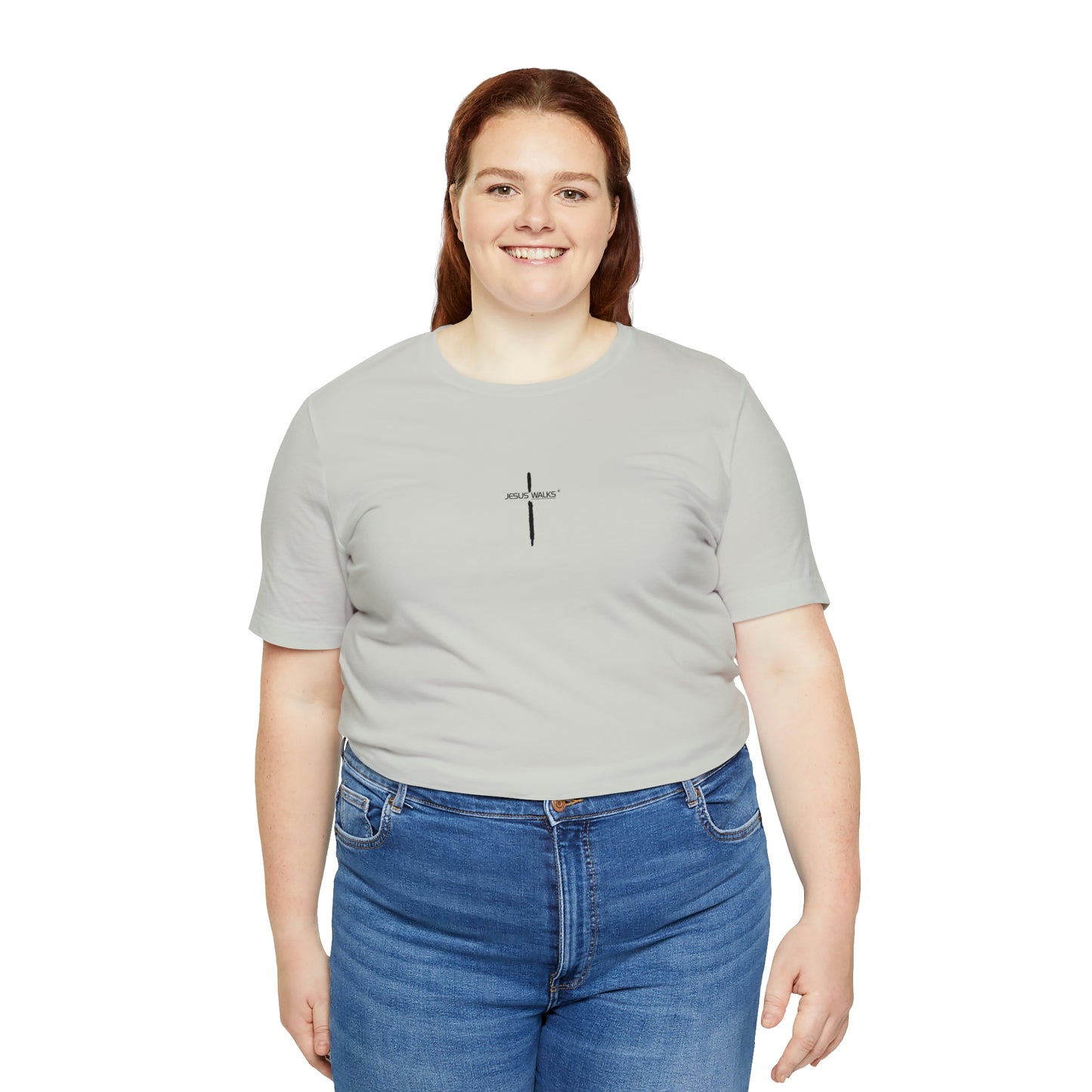 Jesus Walks Center Cross Short Sleeve Tee