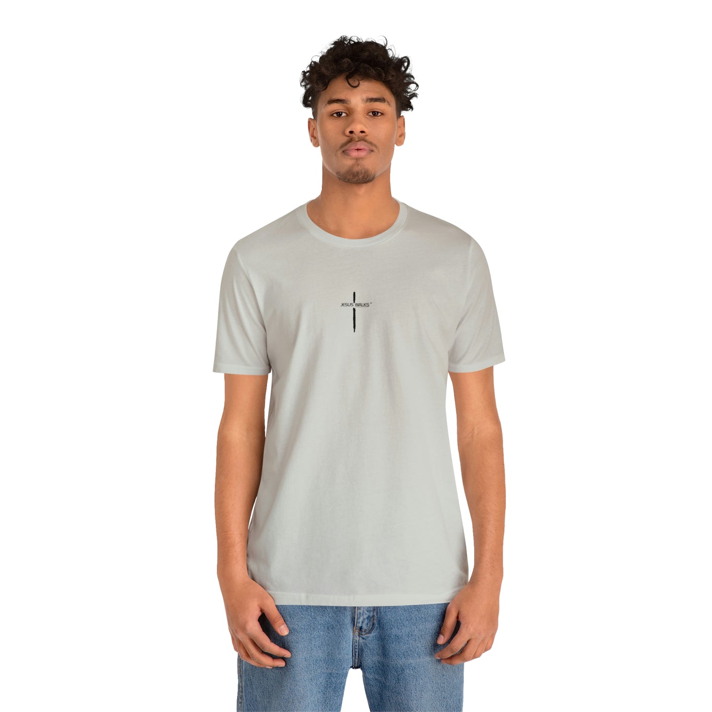 Jesus Walks Center Cross Short Sleeve Tee