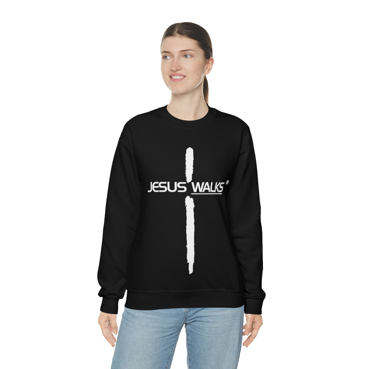 Jesus Walks Unisex Heavy Blend™ Crewneck Sweatshirt