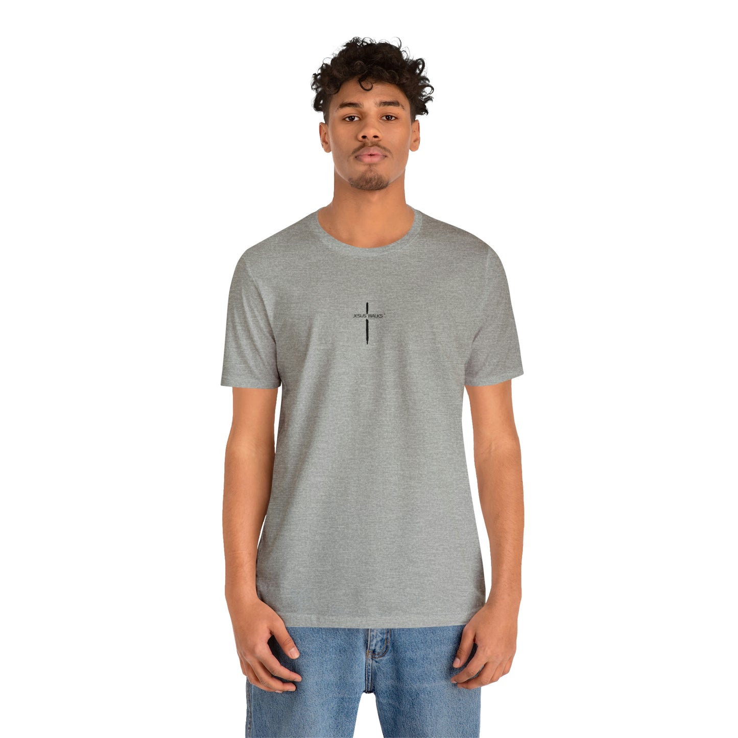 Jesus Walks Center Cross Short Sleeve Tee