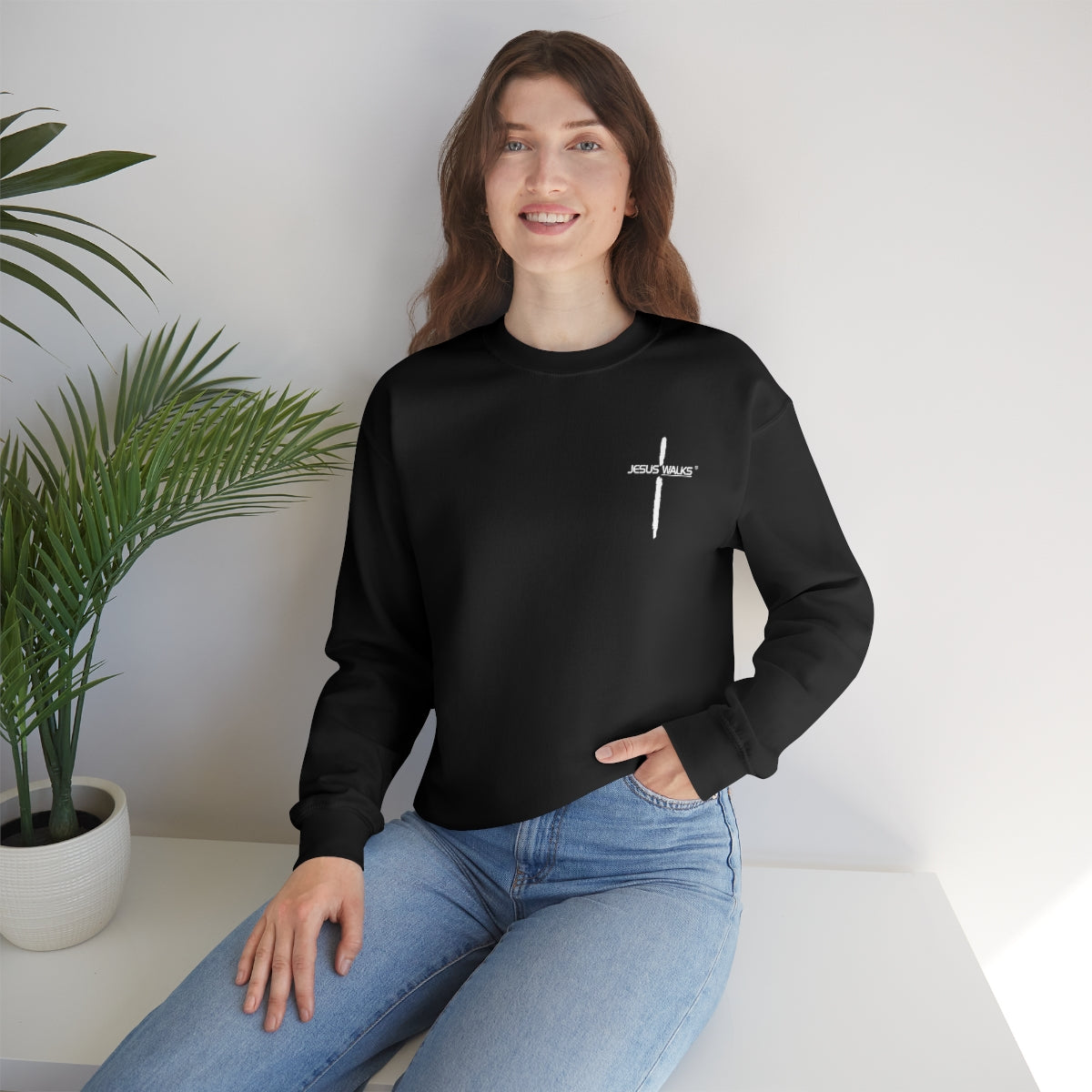 Jesus Walks Unisex Heavy Blend™ Crewneck Sweatshirt