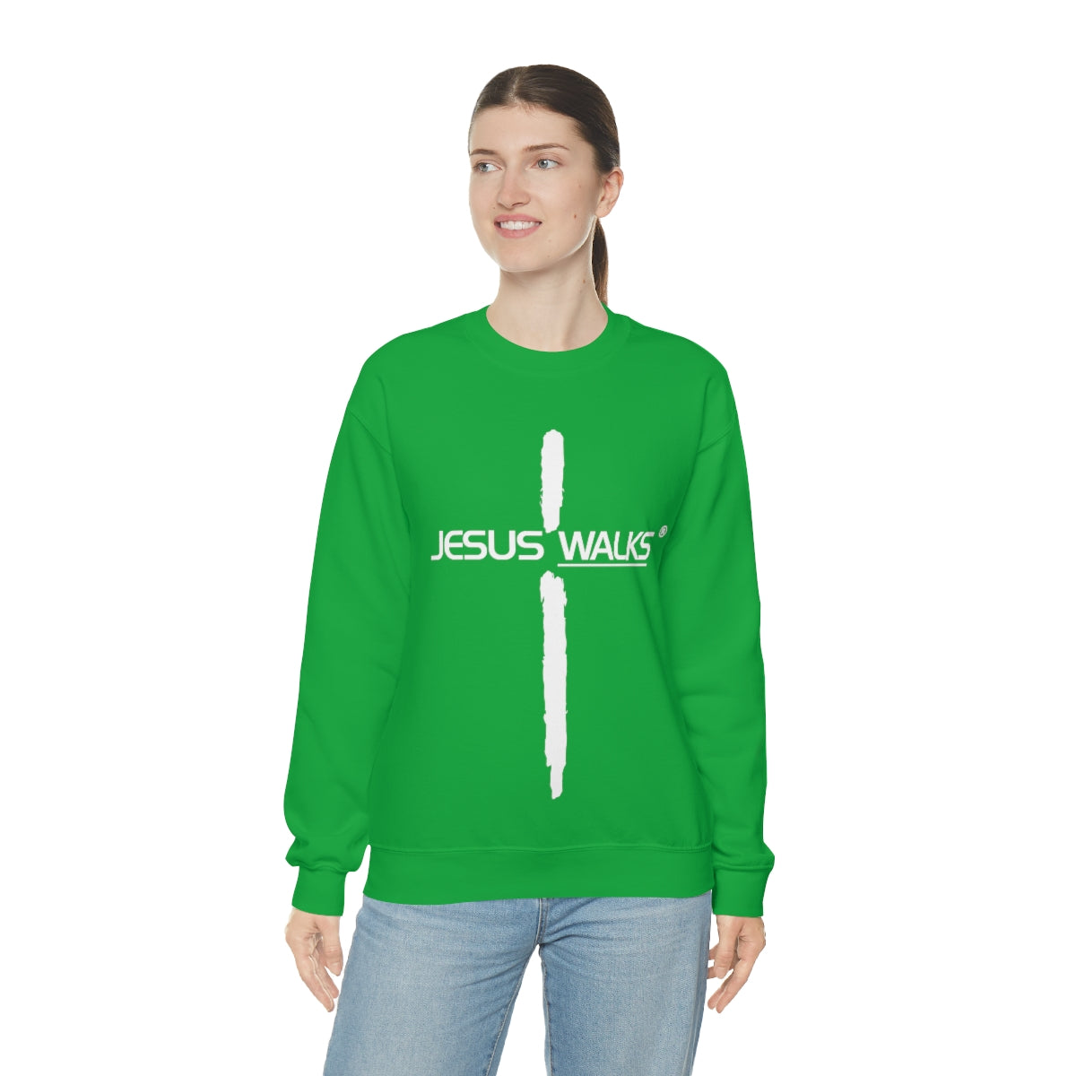 Jesus Walks Unisex Heavy Blend™ Crewneck Sweatshirt