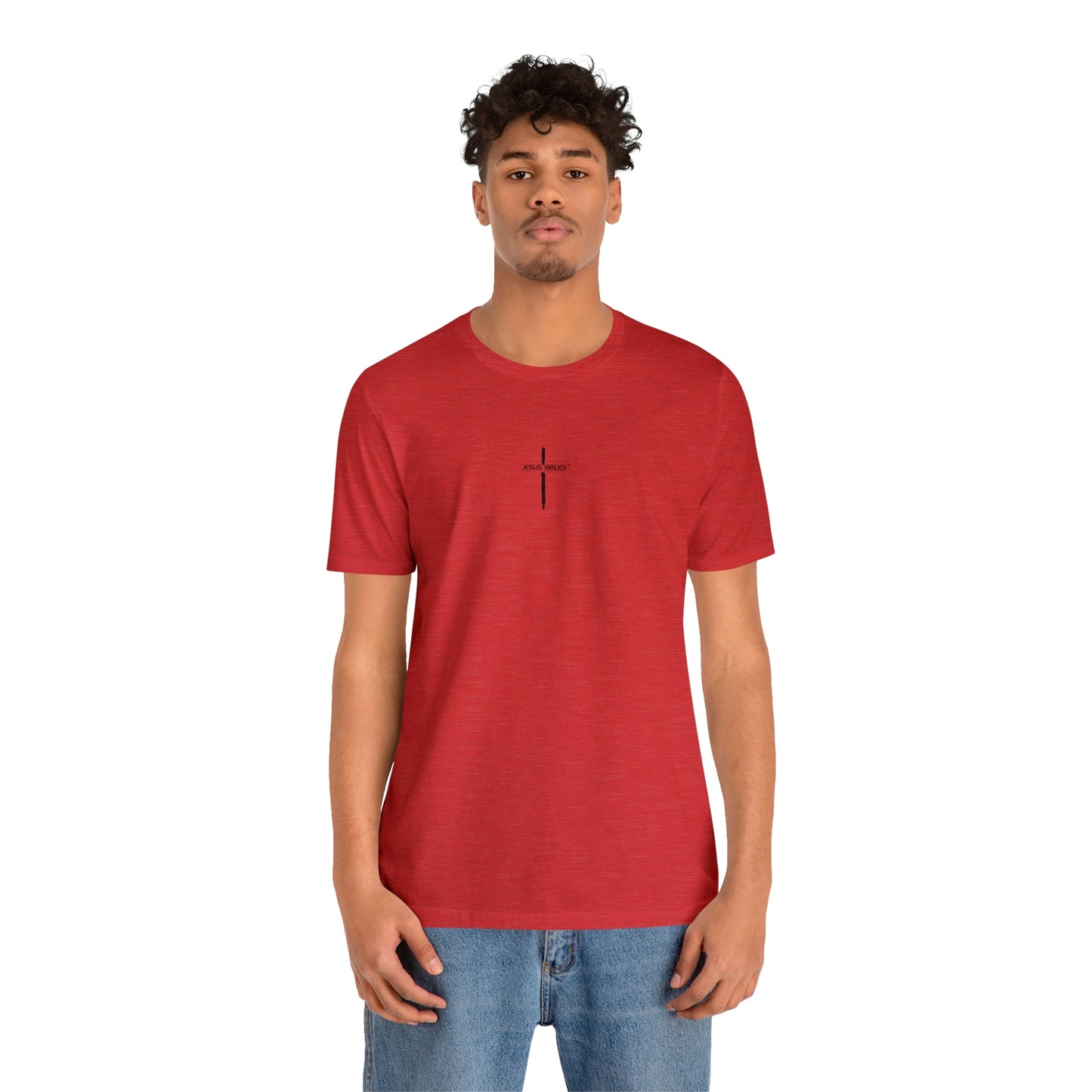 Jesus Walks Center Cross Short Sleeve Tee