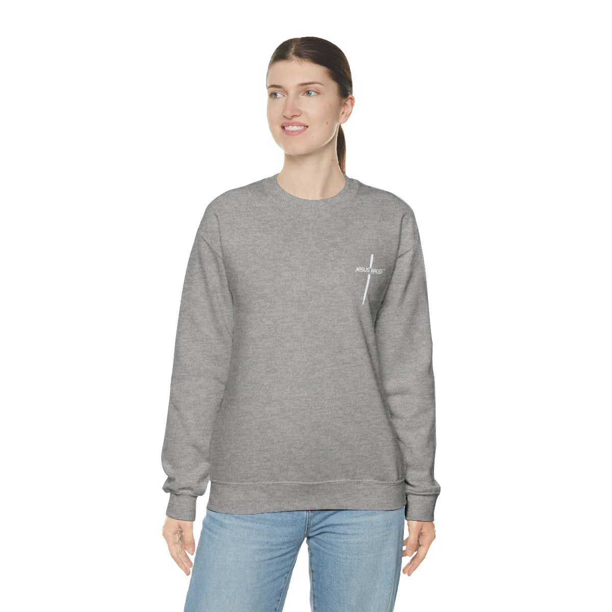 Jesus Walks Unisex Heavy Blend™ Crewneck Sweatshirt