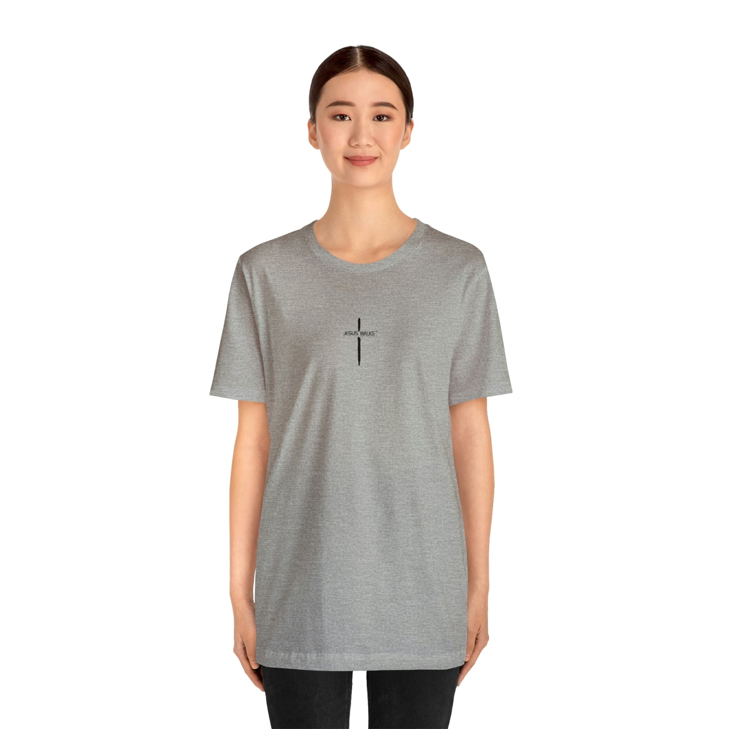 Jesus Walks Center Cross Short Sleeve Tee