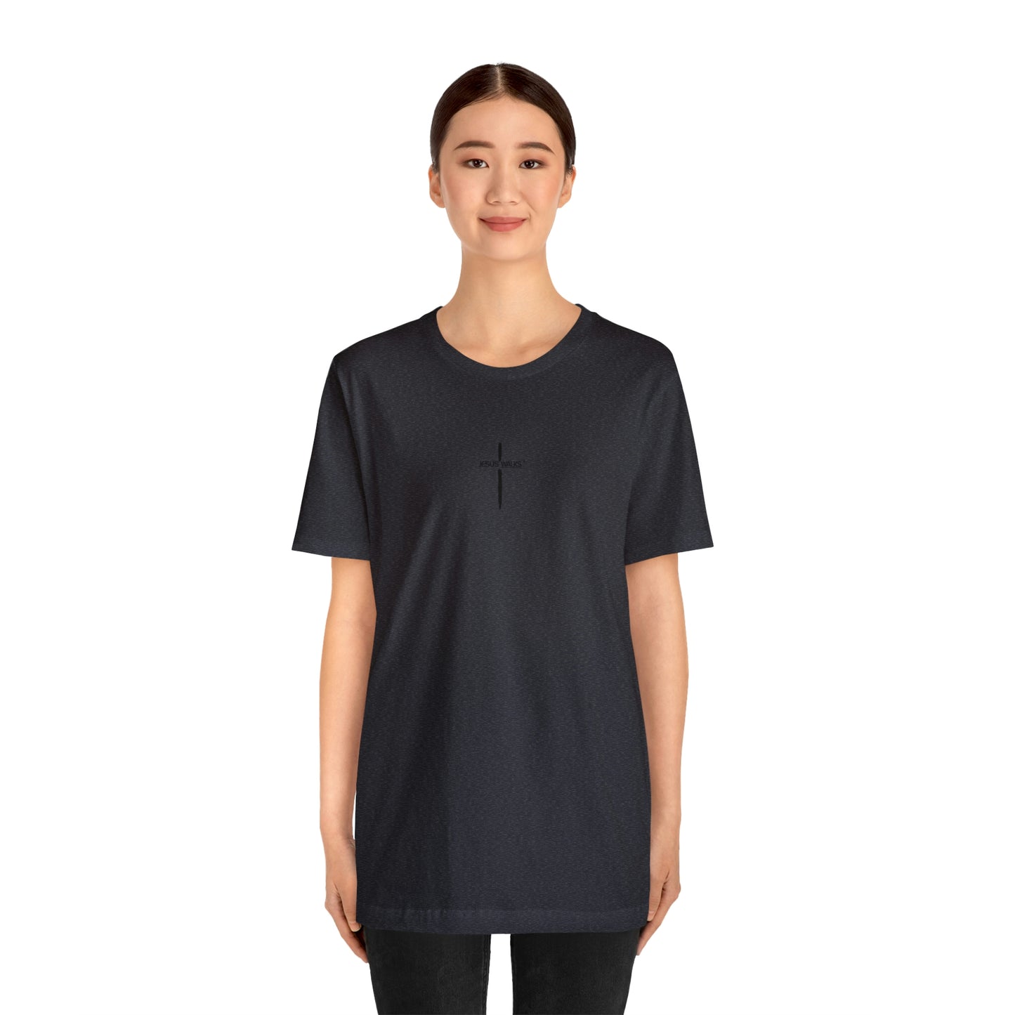 Jesus Walks Center Cross Short Sleeve Tee
