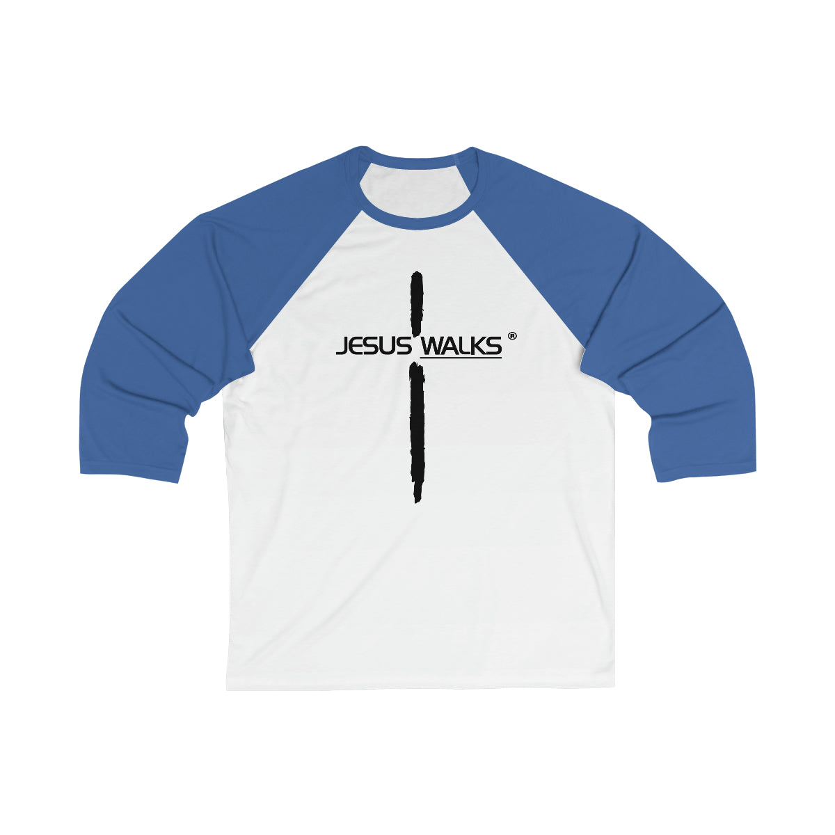 jesus-walks-unisex-3-4-sleeve-baseball-tee. jpg