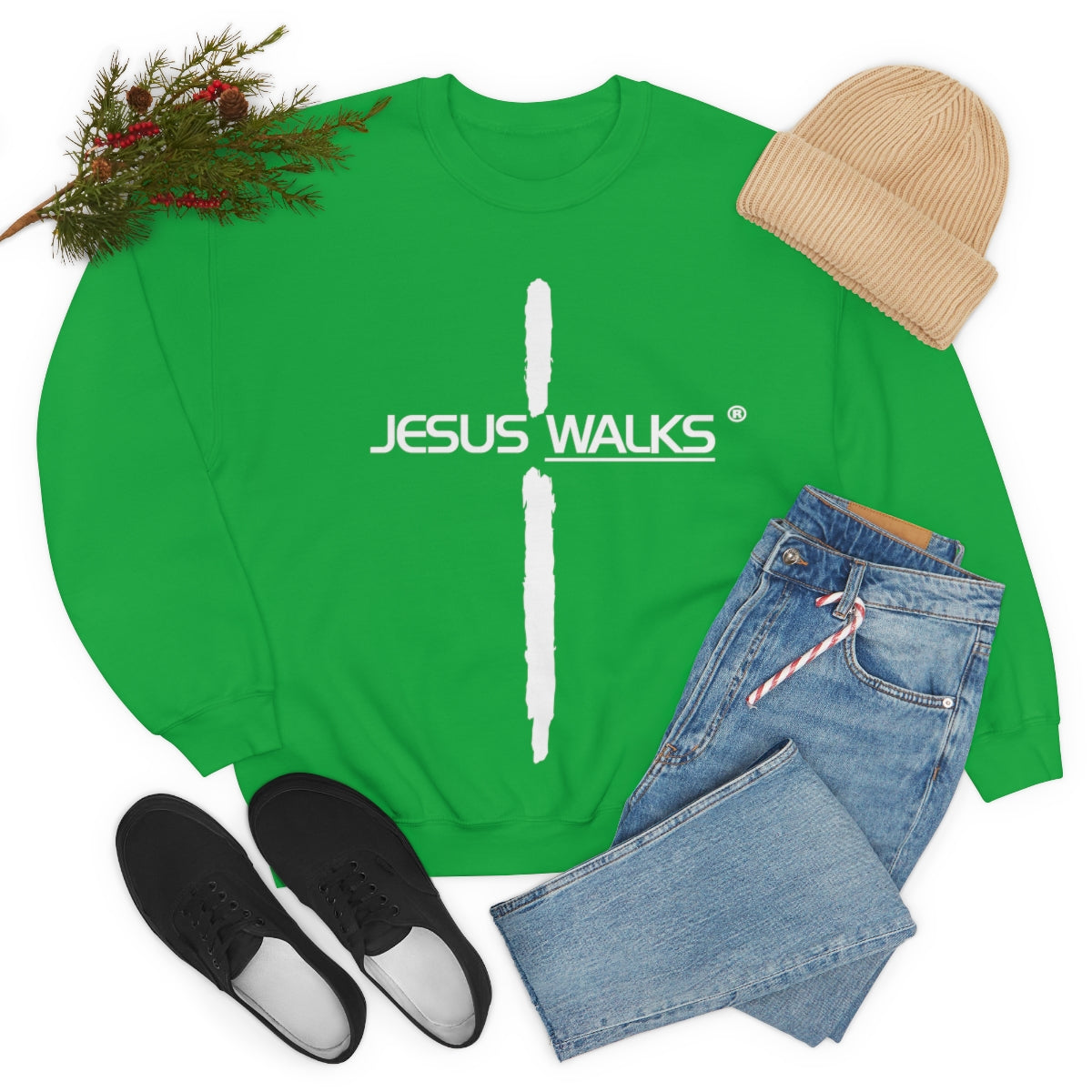 Jesus Walks Unisex Heavy Blend™ Crewneck Sweatshirt