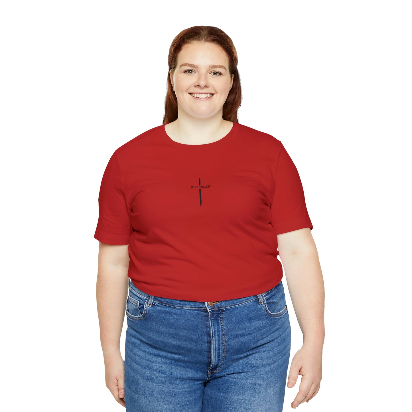 Jesus Walks Center Cross Short Sleeve Tee