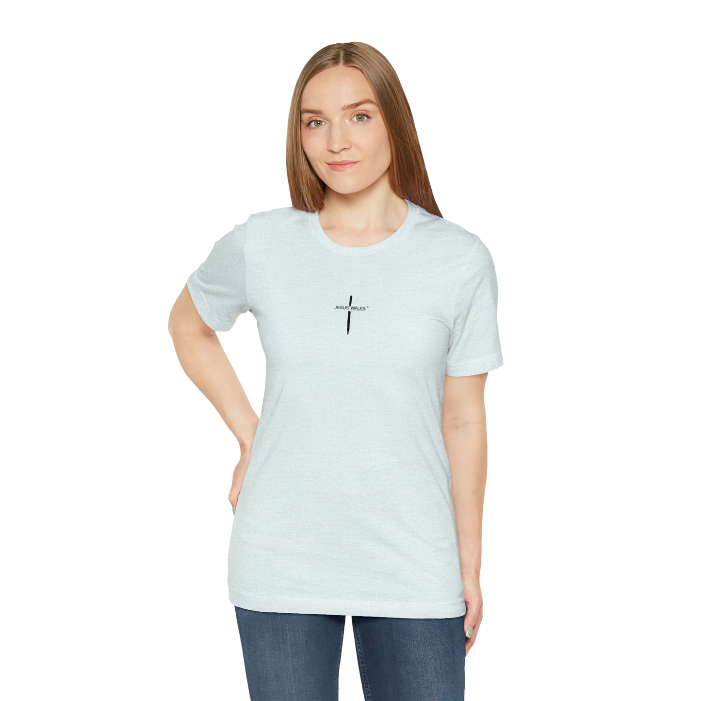 Jesus Walks Center Cross Short Sleeve Tee