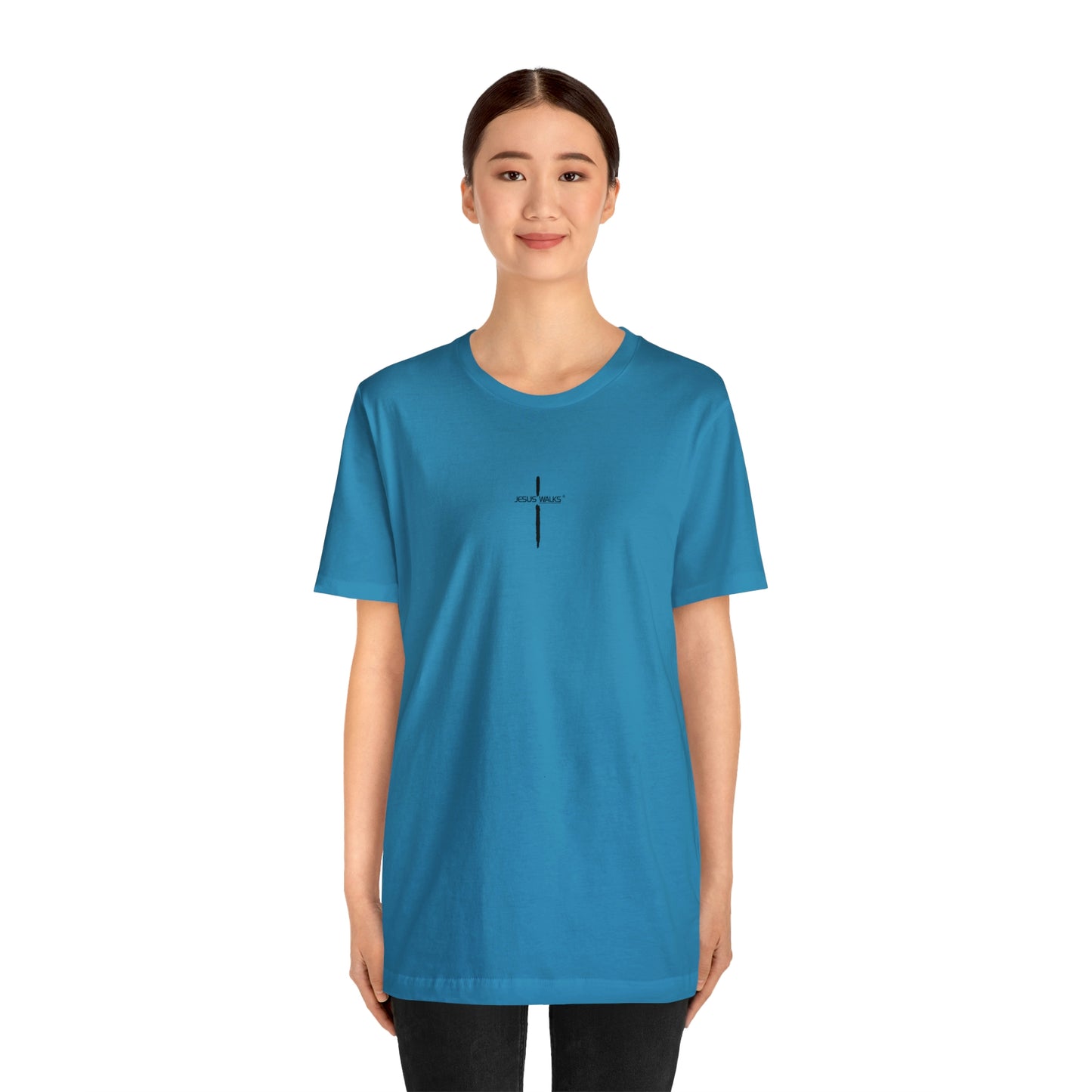 Jesus Walks Center Cross Short Sleeve Tee
