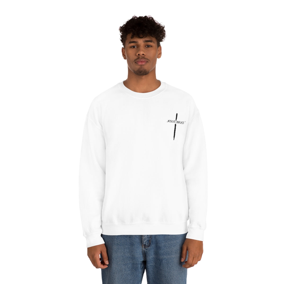 Jesus Walks Unisex Heavy Blend™ Crewneck Sweatshirt