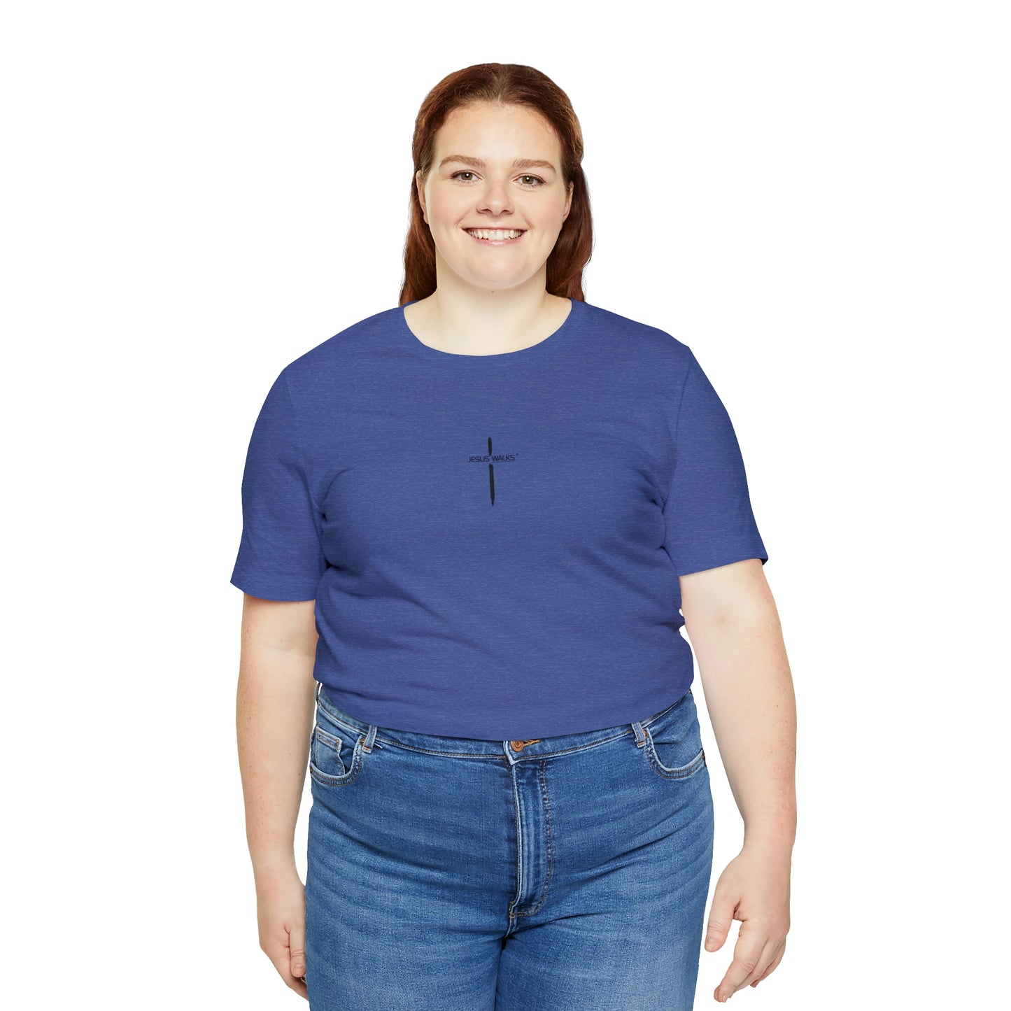 Jesus Walks Center Cross Short Sleeve Tee