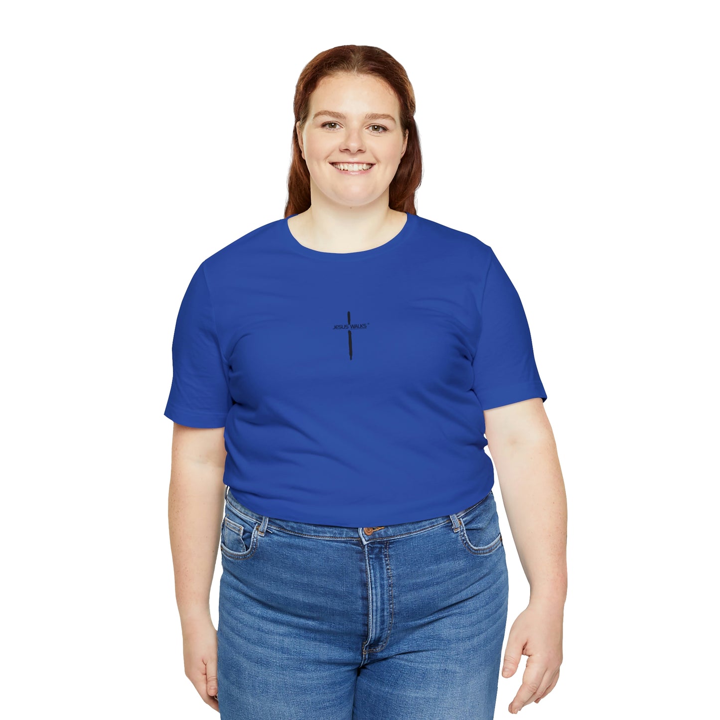 Jesus Walks Center Cross Short Sleeve Tee