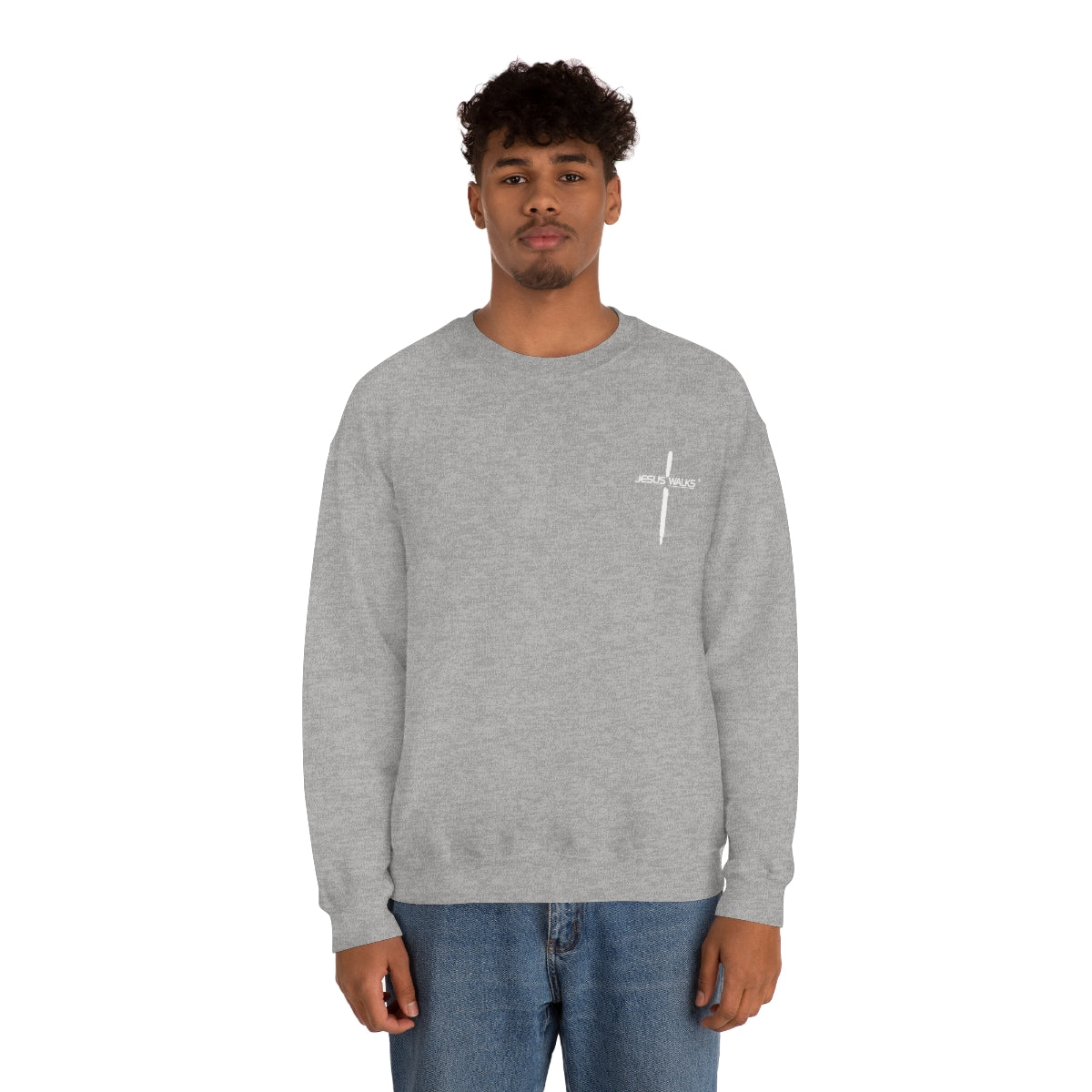 Jesus Walks Unisex Heavy Blend™ Crewneck Sweatshirt