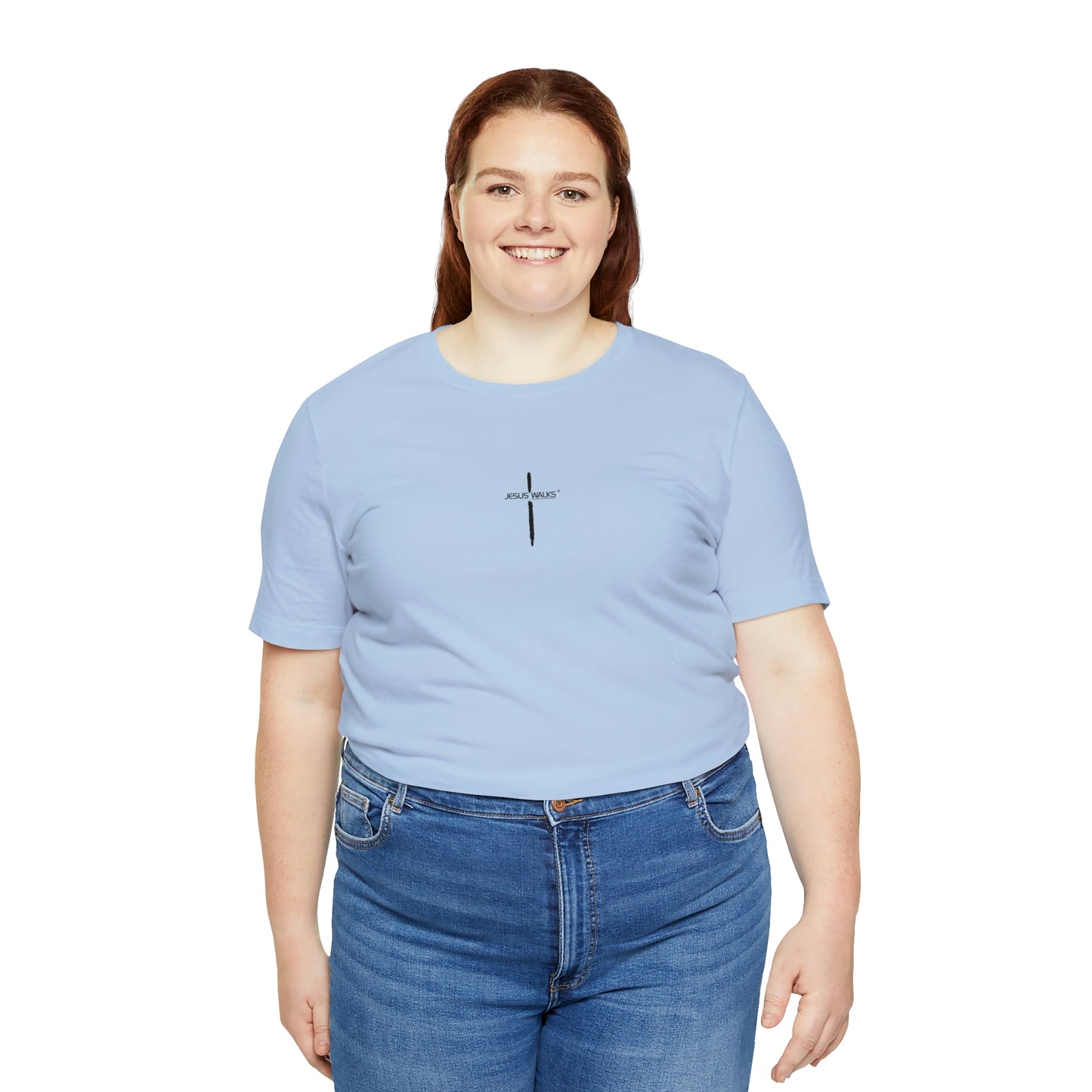 Jesus Walks Center Cross Short Sleeve Tee