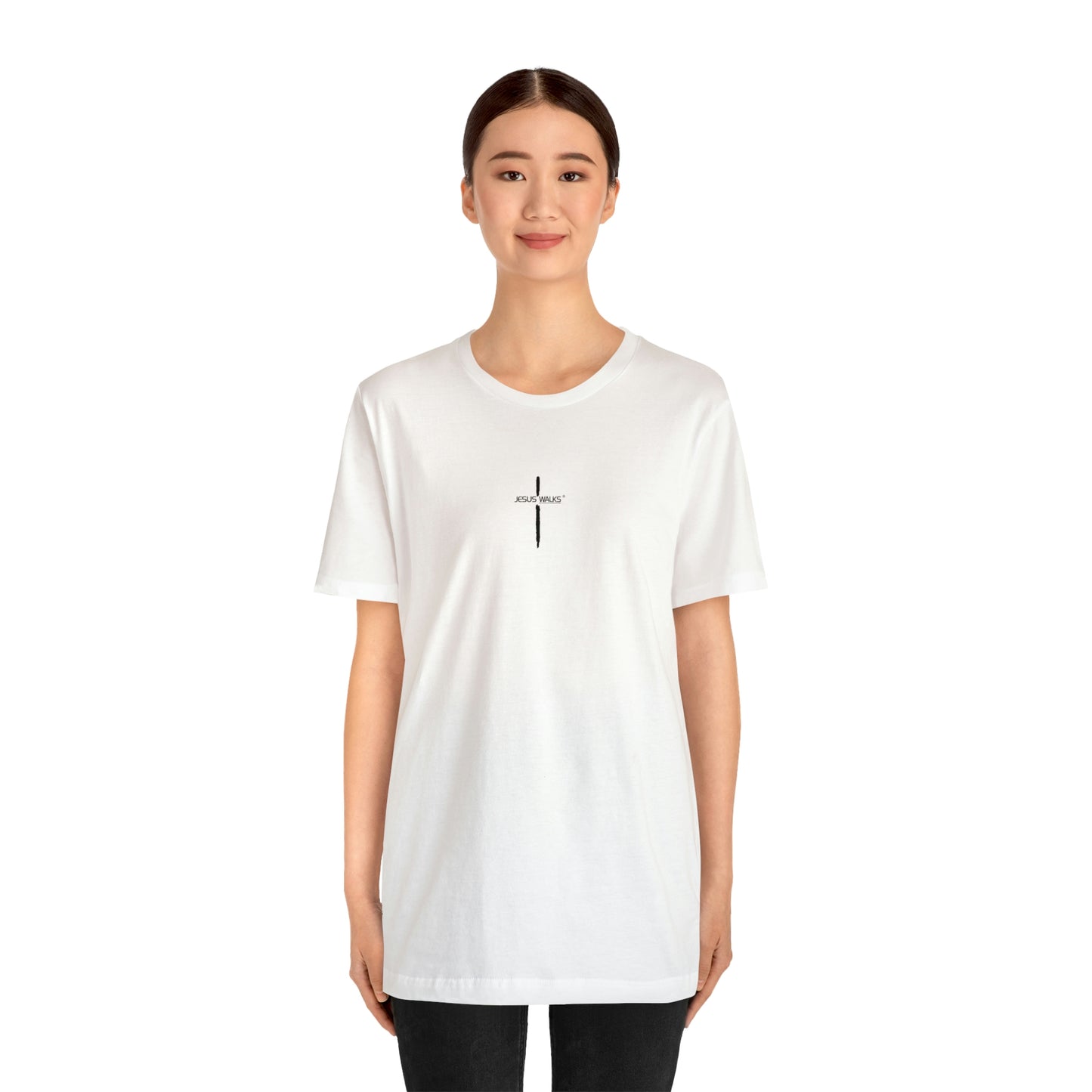 Jesus Walks Center Cross Short Sleeve Tee