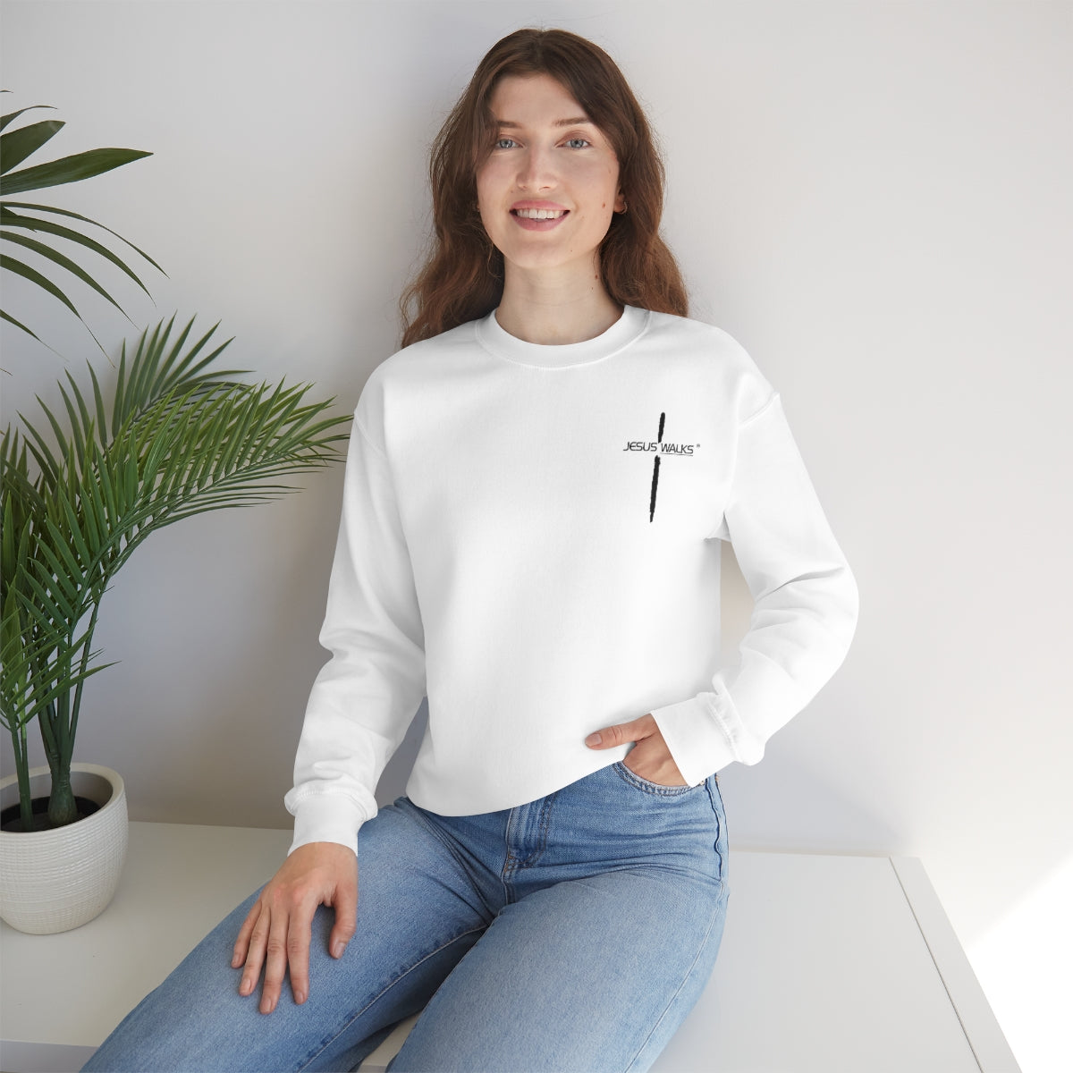 Jesus Walks Unisex Heavy Blend™ Crewneck Sweatshirt