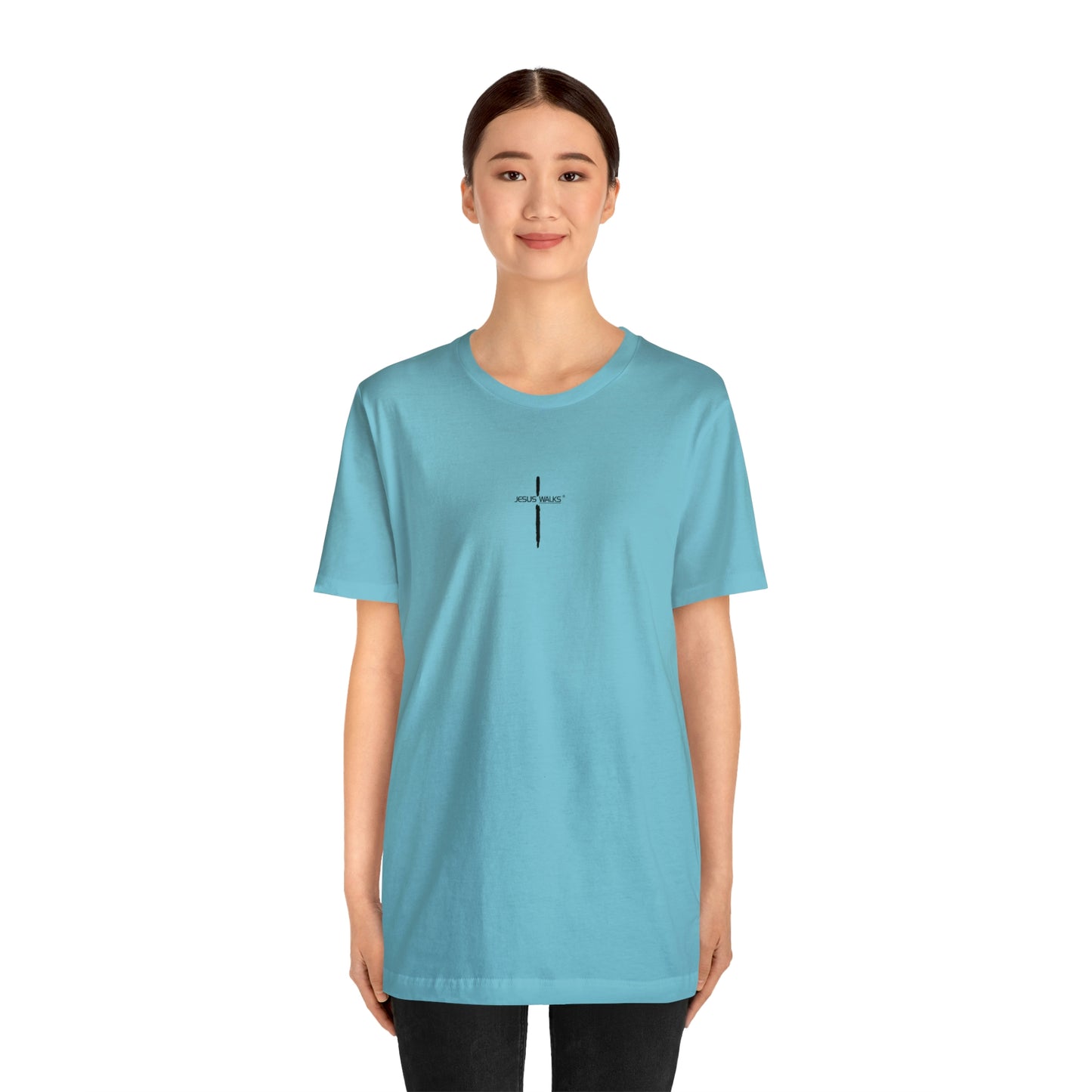 Jesus Walks Center Cross Short Sleeve Tee