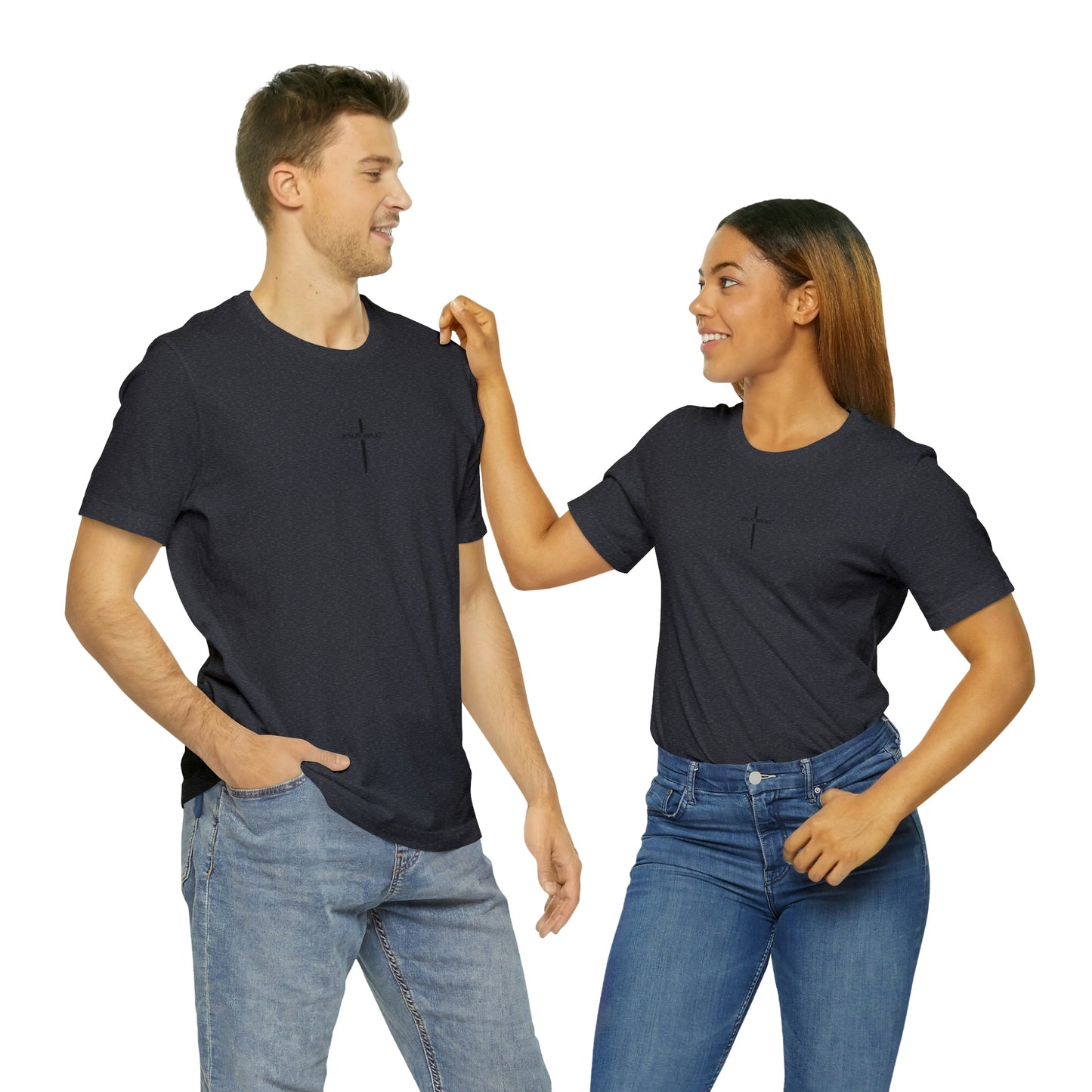 Jesus Walks Center Cross Short Sleeve Tee