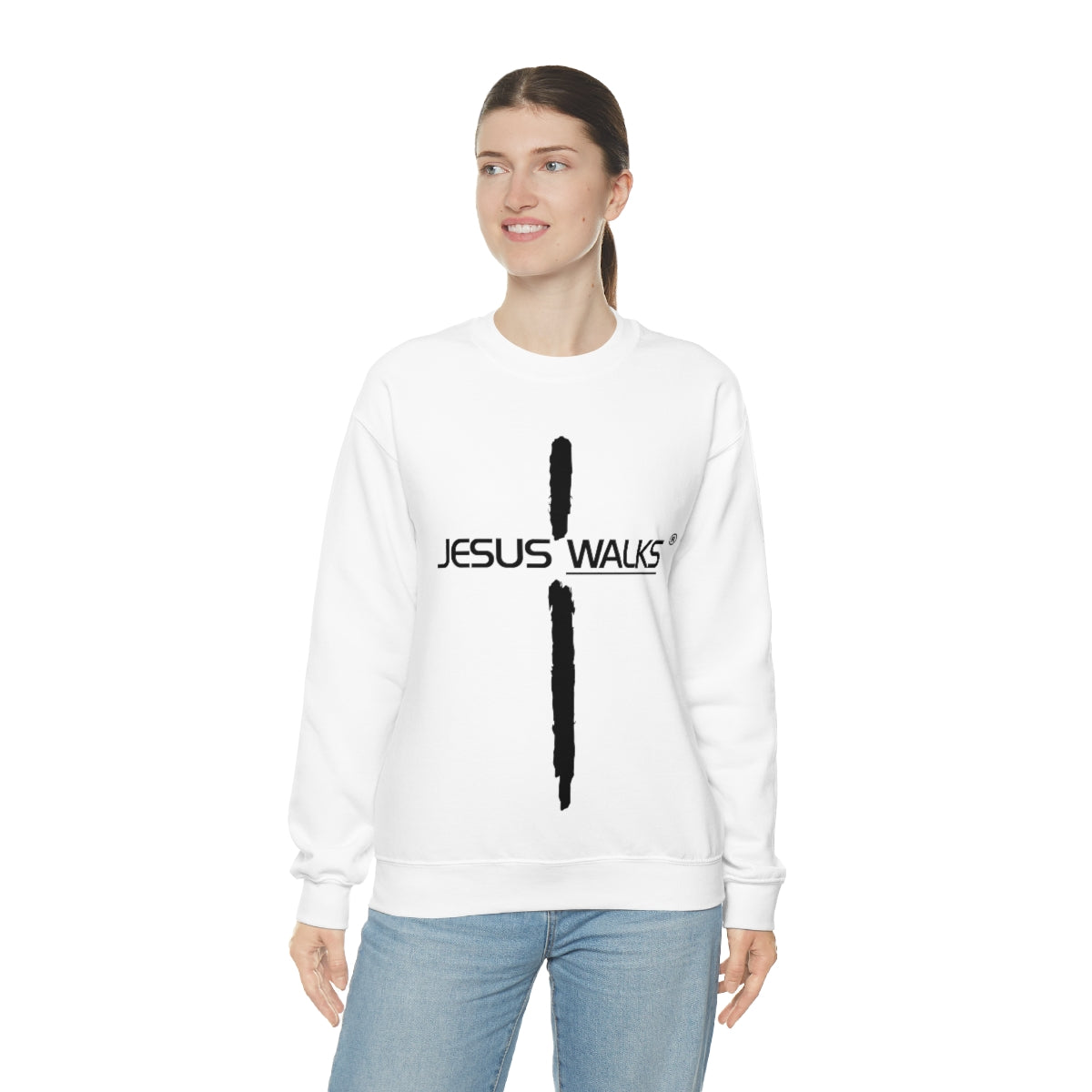 Jesus Walks Unisex Heavy Blend™ Crewneck Sweatshirt