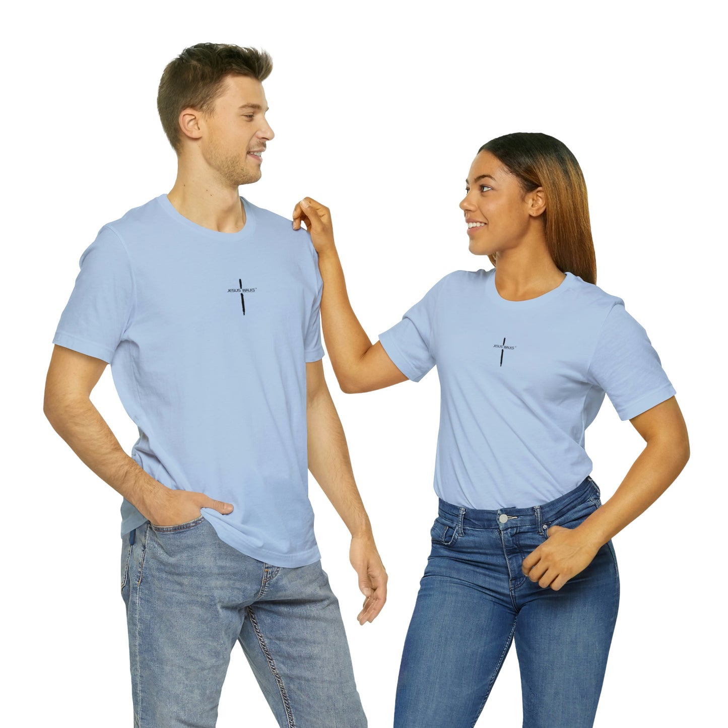 Jesus Walks Center Cross Short Sleeve Tee