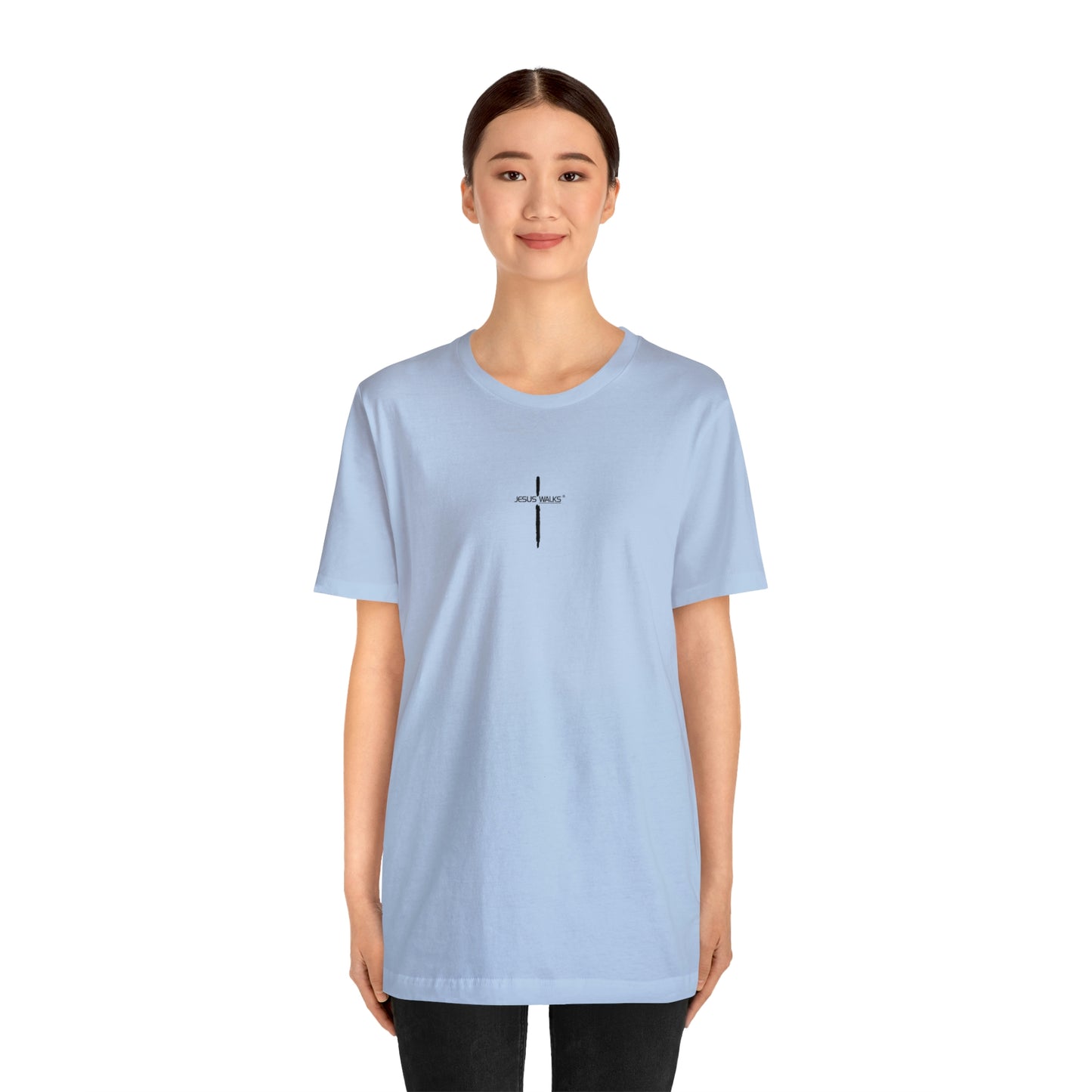 Jesus Walks Center Cross Short Sleeve Tee