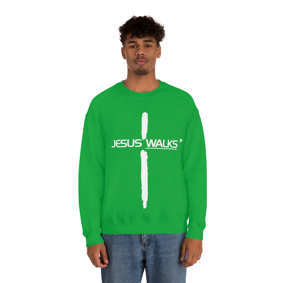 Jesus Walks Unisex Heavy Blend™ Crewneck Sweatshirt