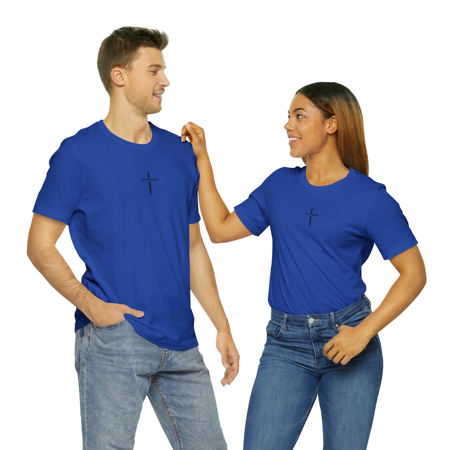 Jesus Walks Center Cross Short Sleeve Tee