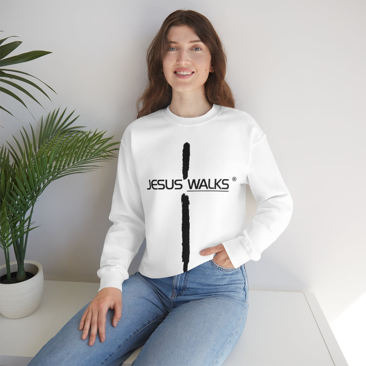 Jesus Walks Unisex Heavy Blend™ Crewneck Sweatshirt