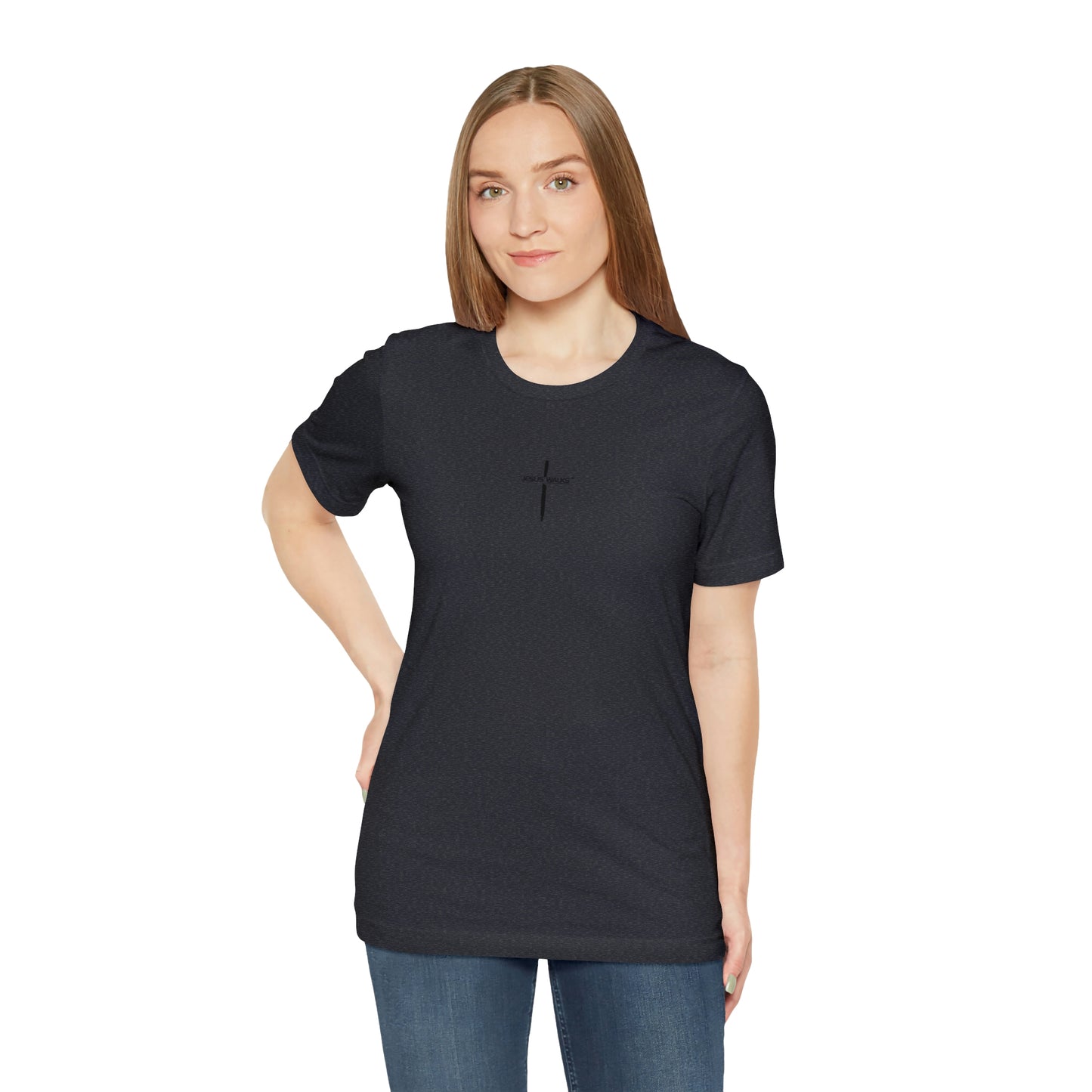 Jesus Walks Center Cross Short Sleeve Tee