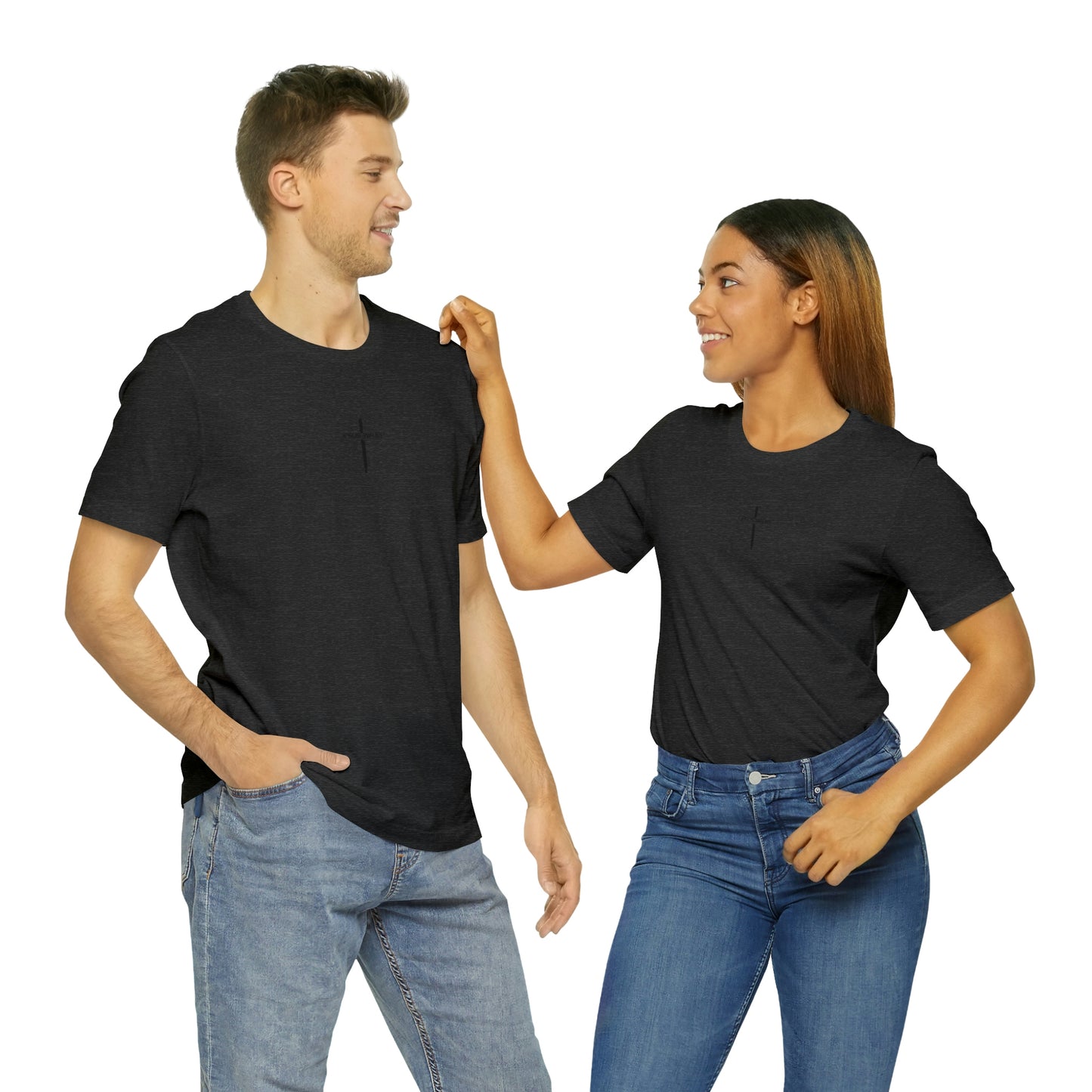 Jesus Walks Center Cross Short Sleeve Tee